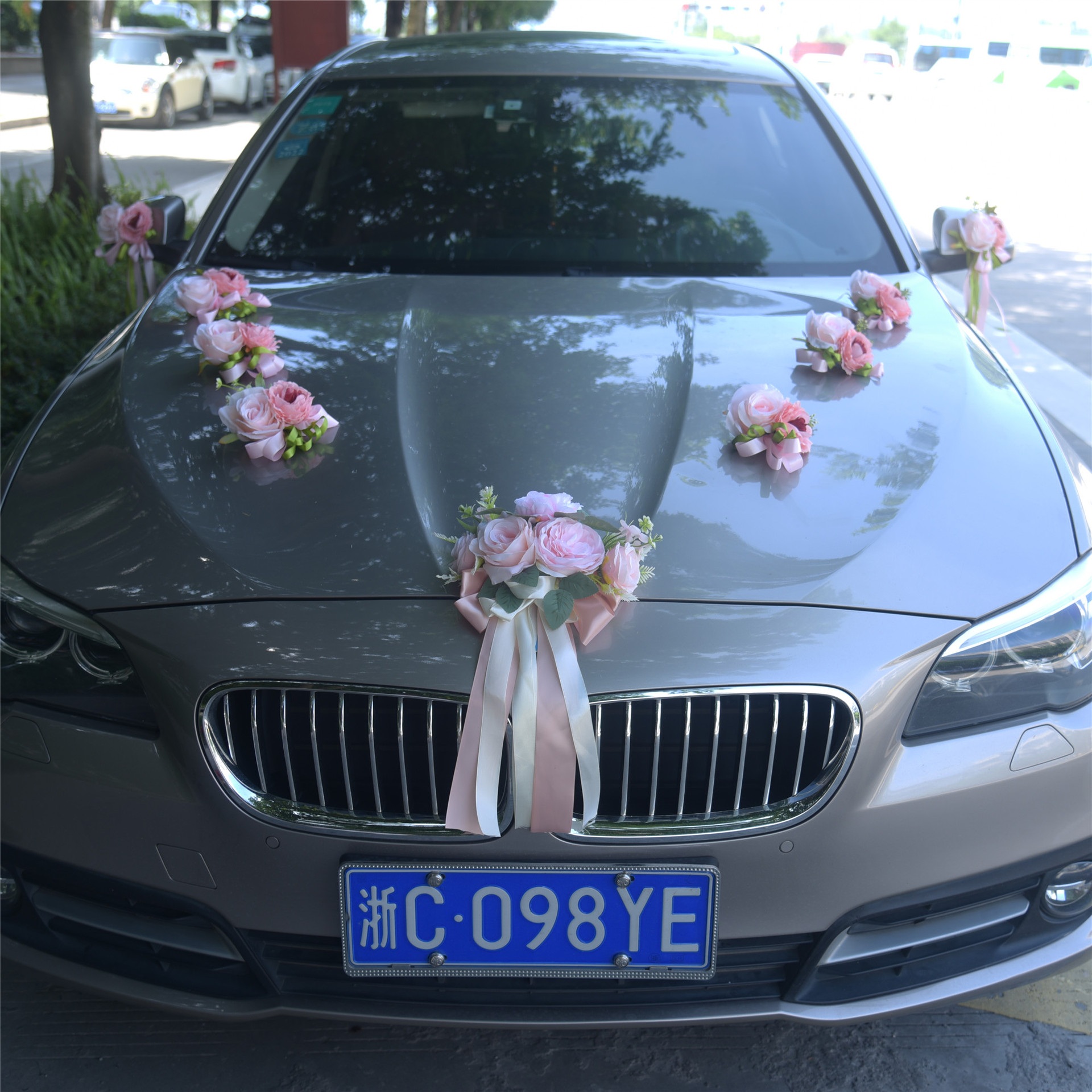 婚庆婚车车头花 全套接亲车队布置