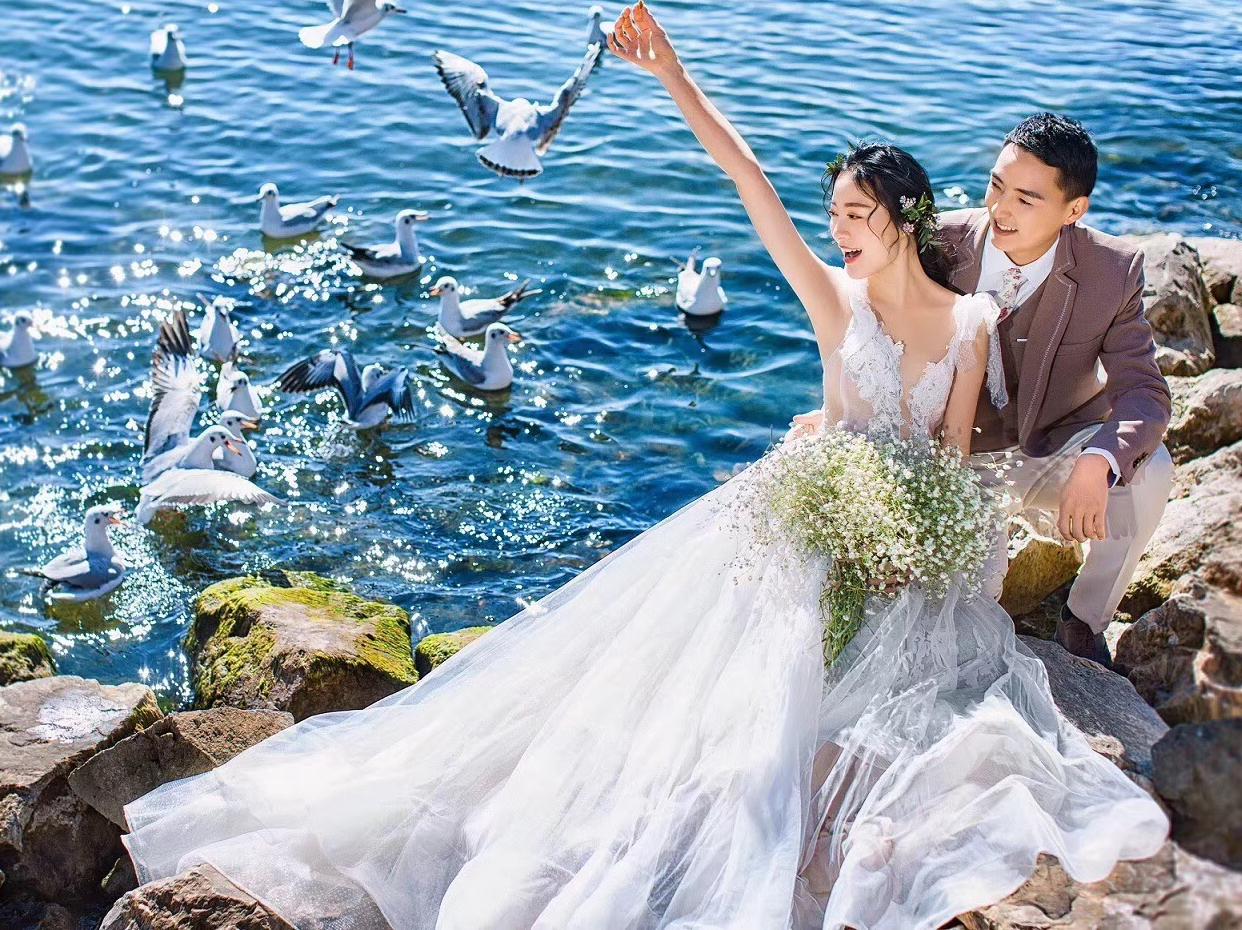 韩式修身显瘦鱼尾婚纱 小拖尾+礼服+伴娘服