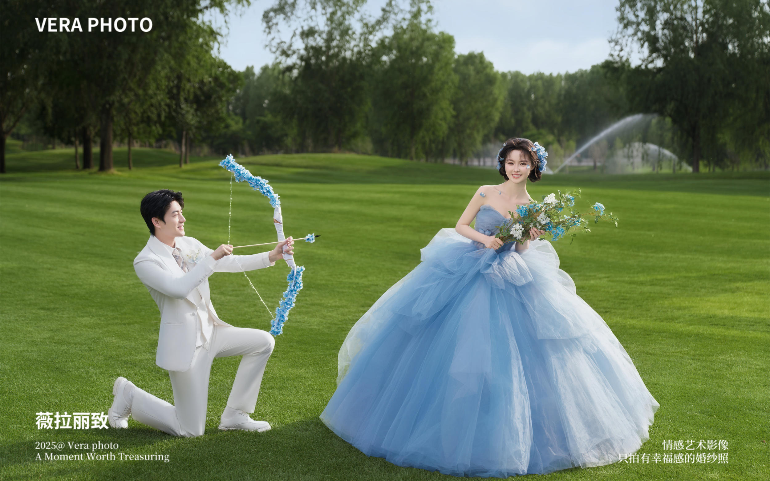 被问爆的蓝色花神婚纱照💙美到犯规啦！