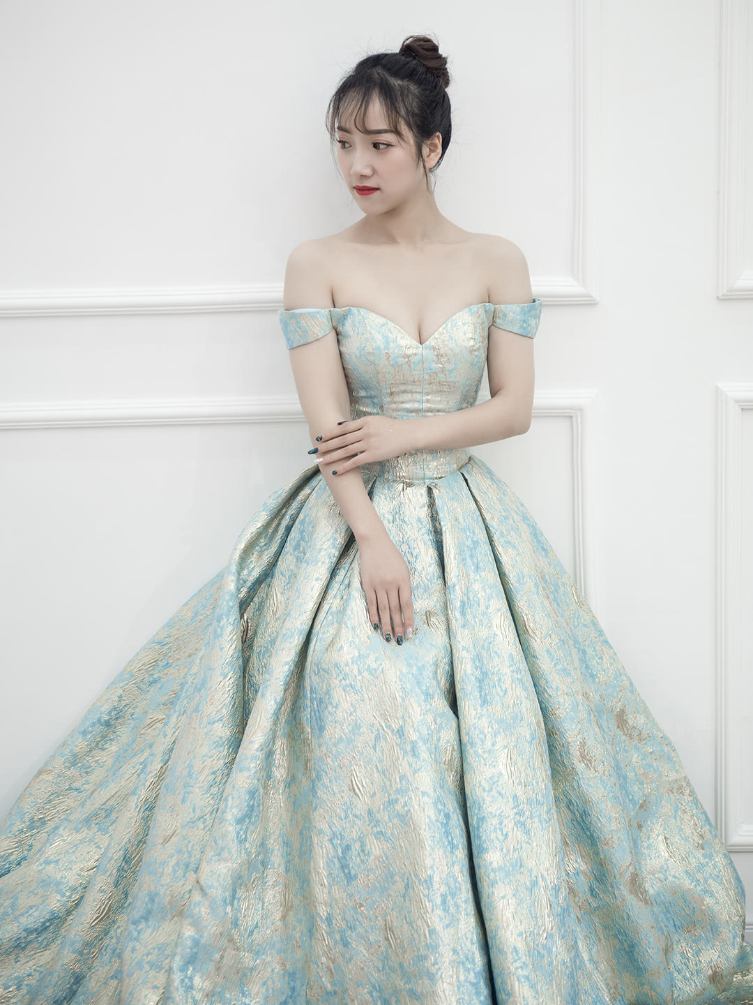 法国兰斐提花面料优雅款迎宾纱