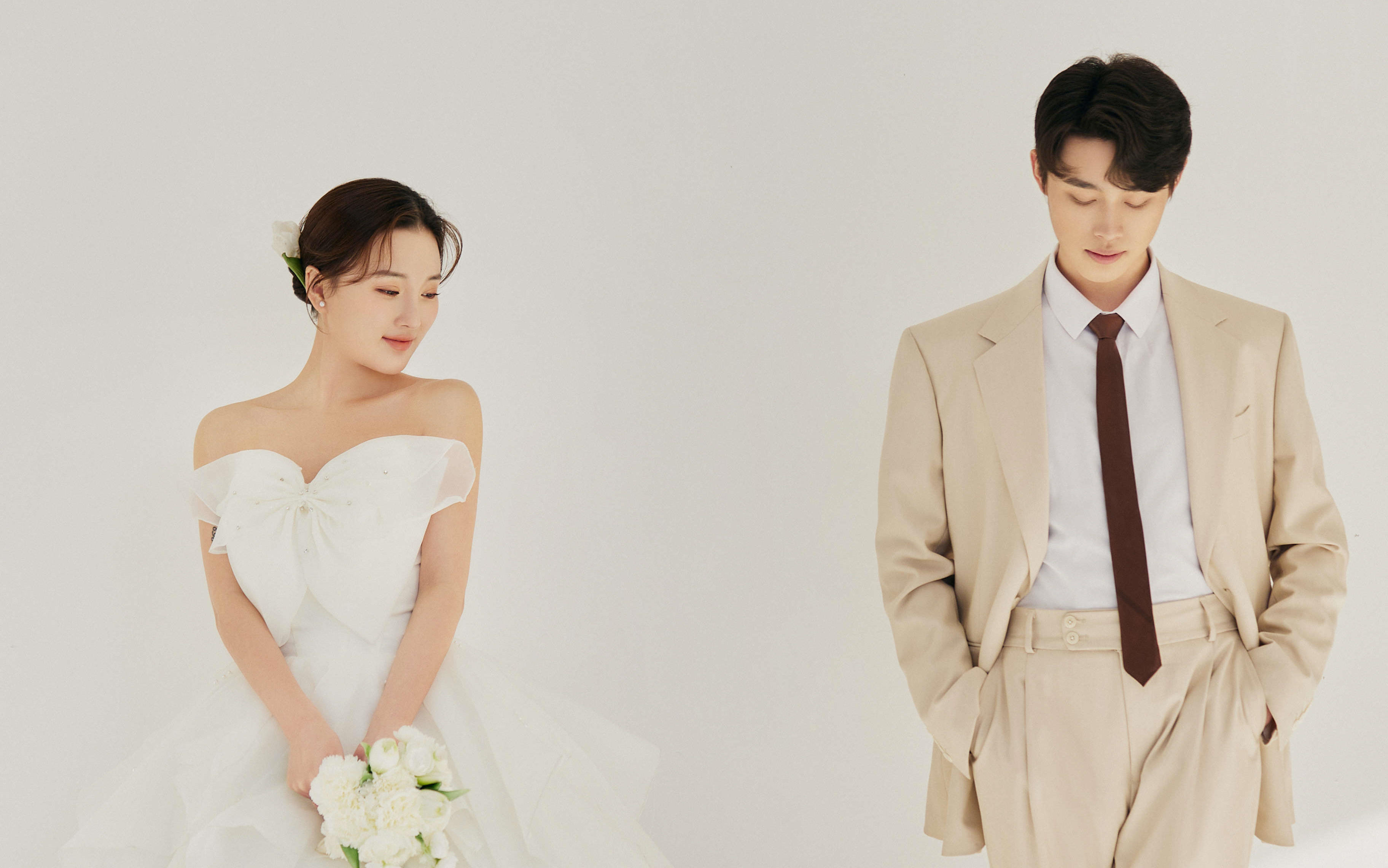 结婚一定要拍这种韩系极简风婚纱照👰