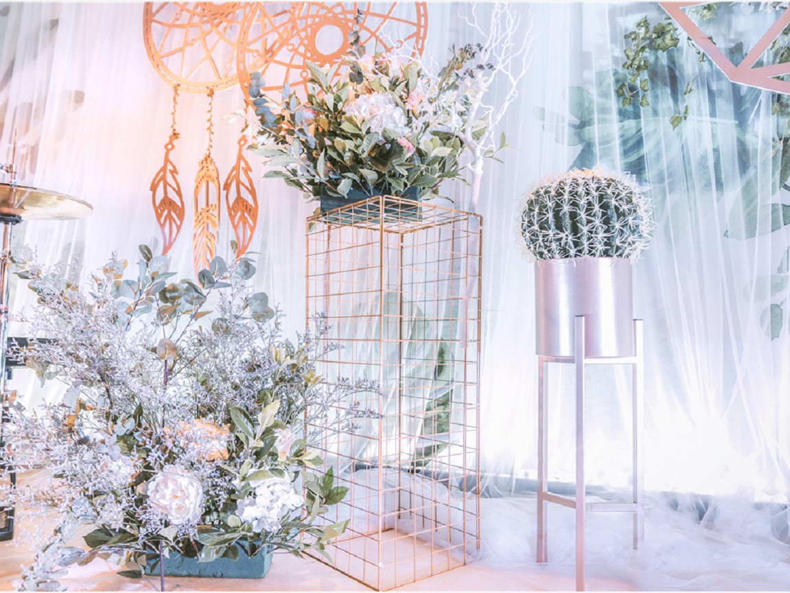 清新通透白绿婚礼   轻复古的小唯美