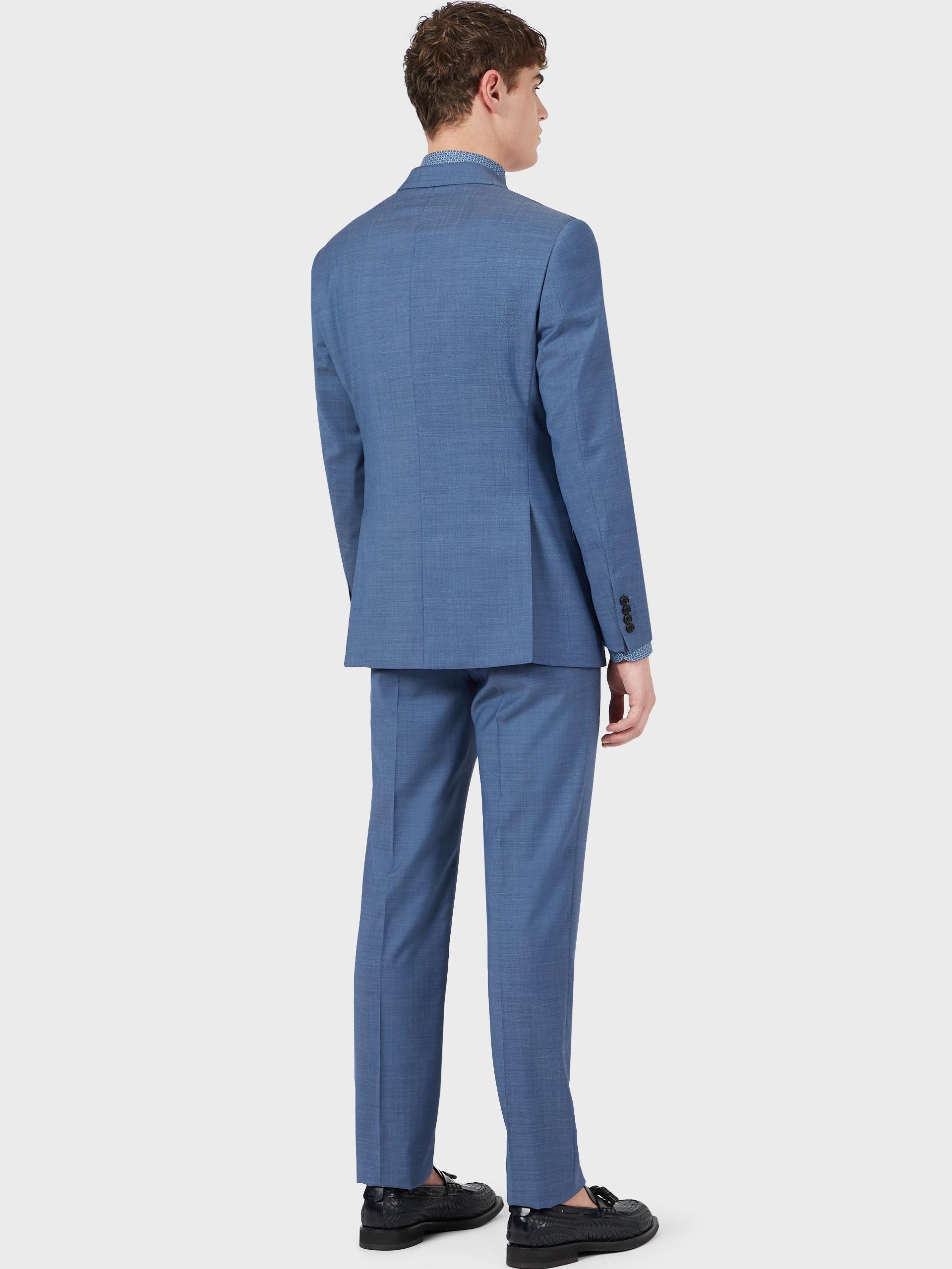 定制阿玛尼同款藏蓝色梭织纹西装