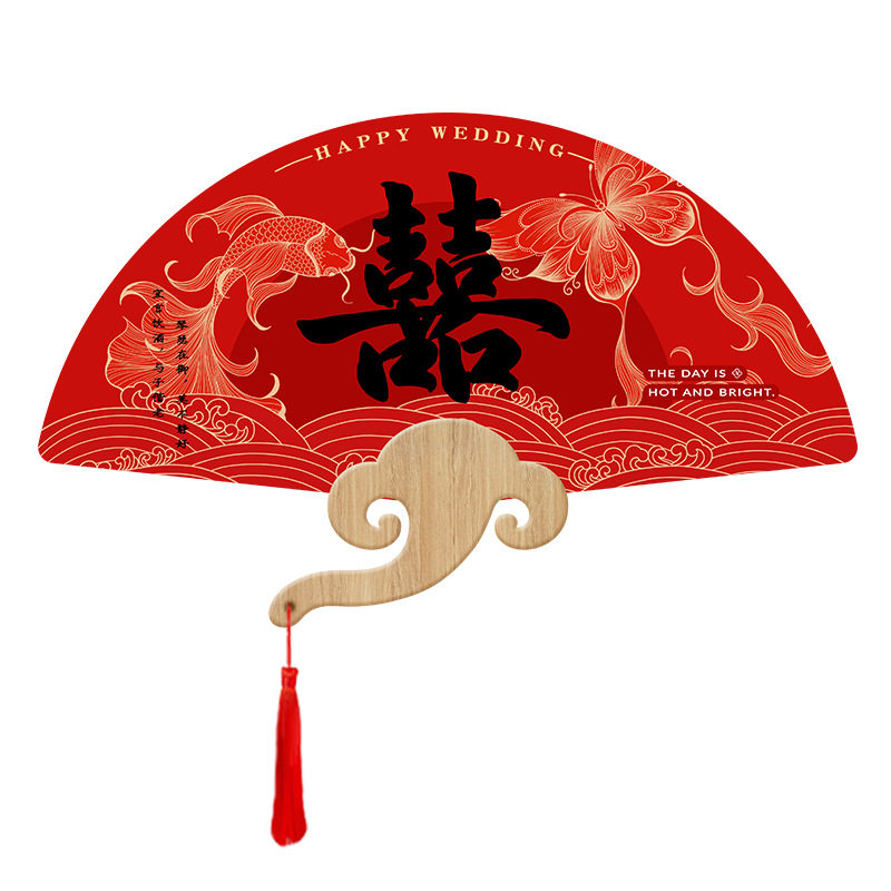 中式新娘团扇 晨袍伴娘迎亲拍照道具