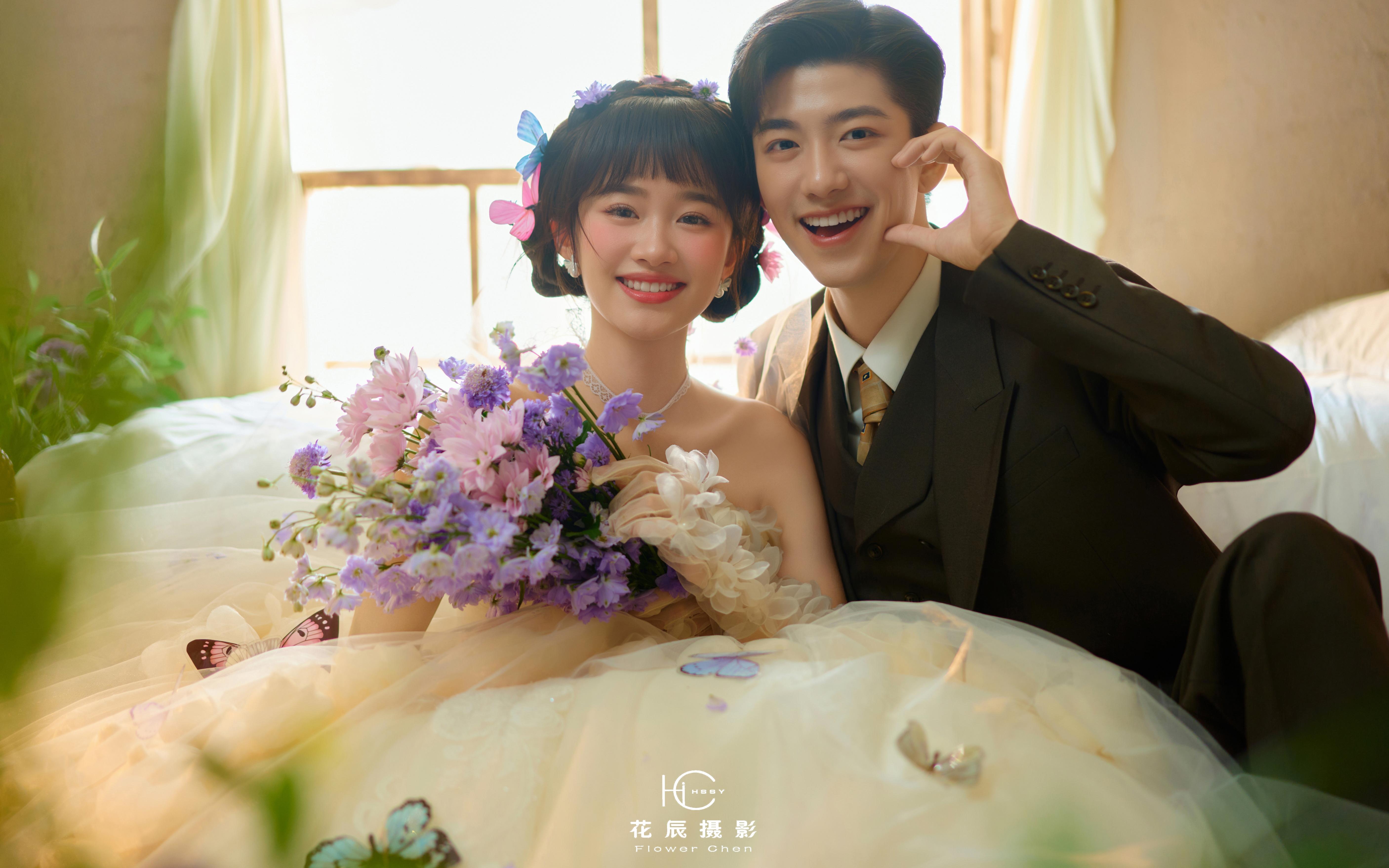 【花辰摄影】救命 拍到了蝴蝶公主婚纱照