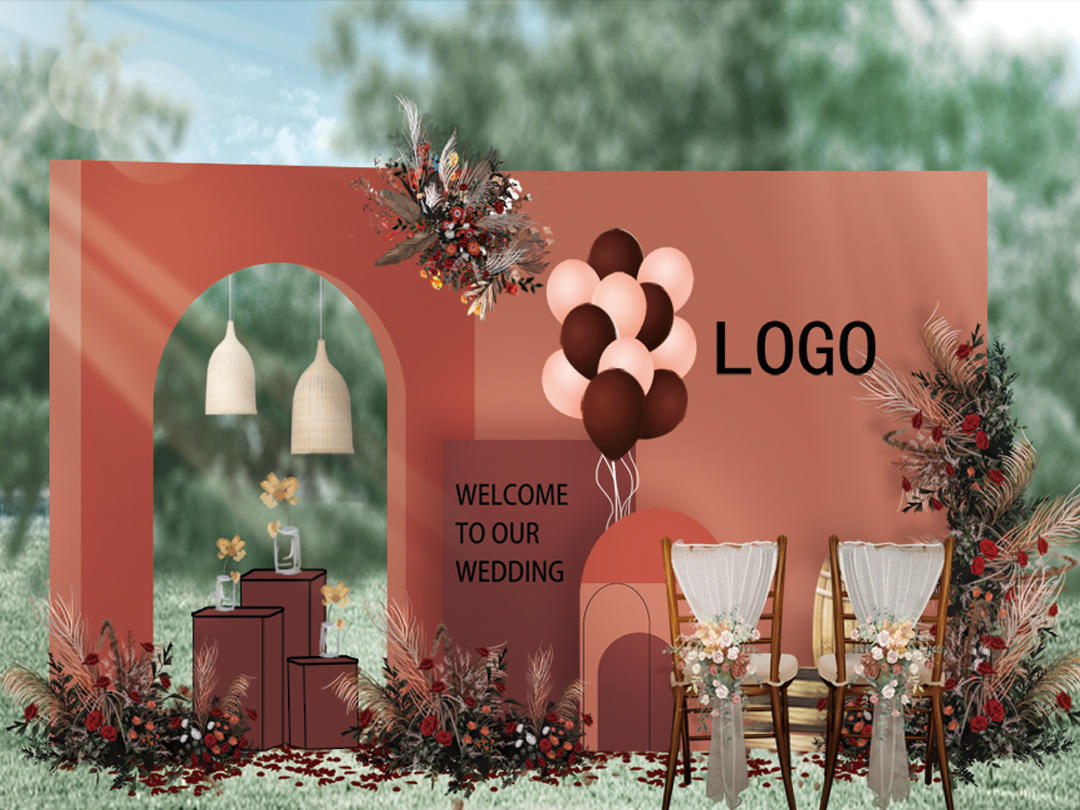 室内/室外户外草坪/莫兰迪婚礼留影区布置