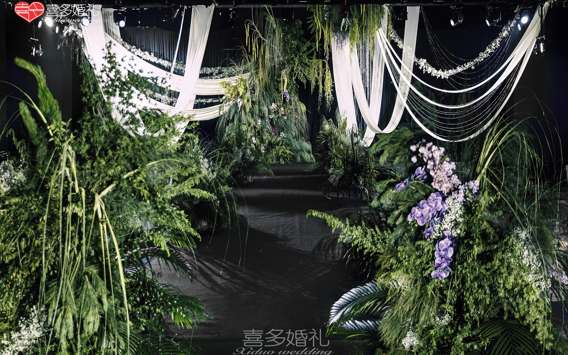 喜多婚礼｜锦绣万泰一楼锦程厅白绿色森系婚礼