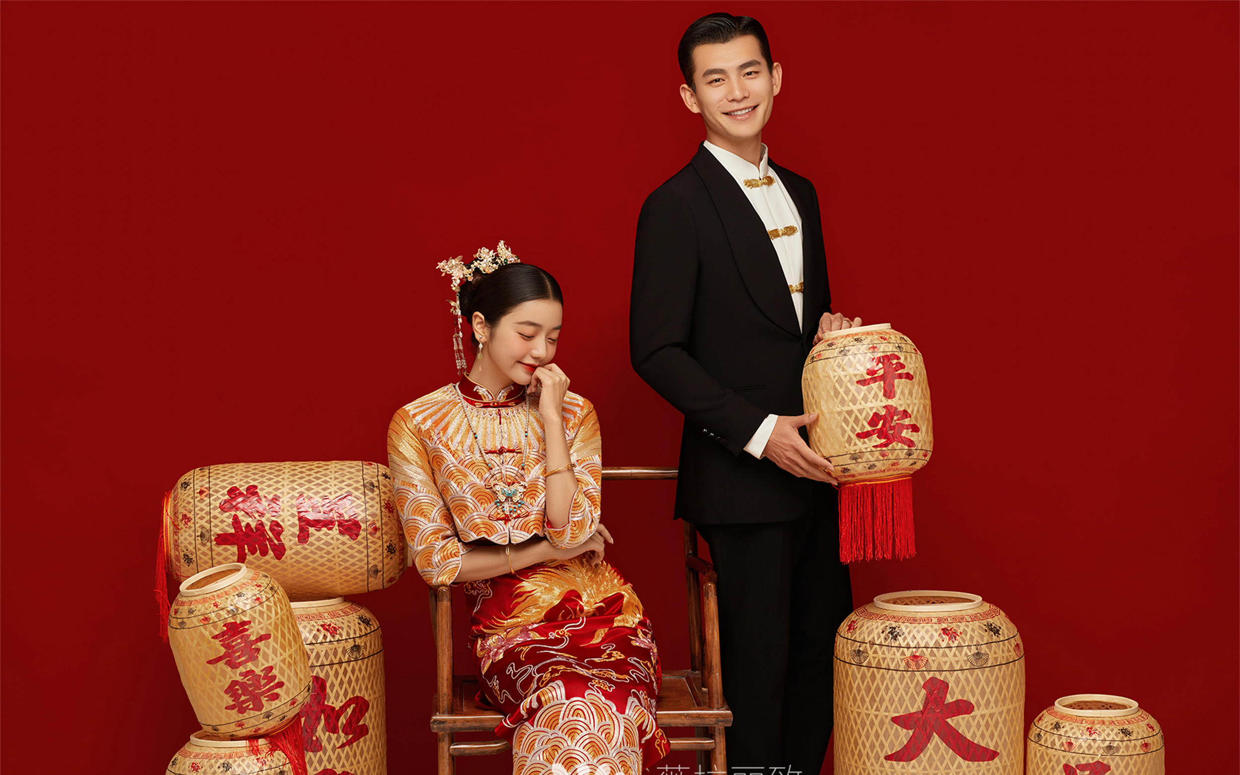 拍了何超莲同款秀禾婚纱照✔豪门审美真的绝