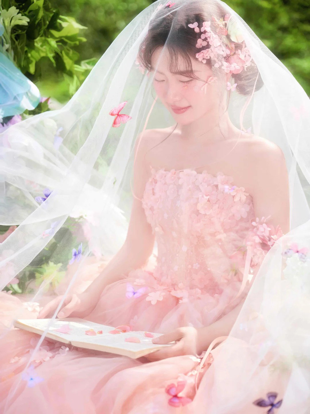 粉色花神婚纱照天花板💖浪漫值直接拉满！