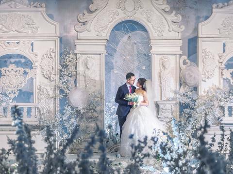 微致婚礼丨梦幻城堡风白蓝色婚礼