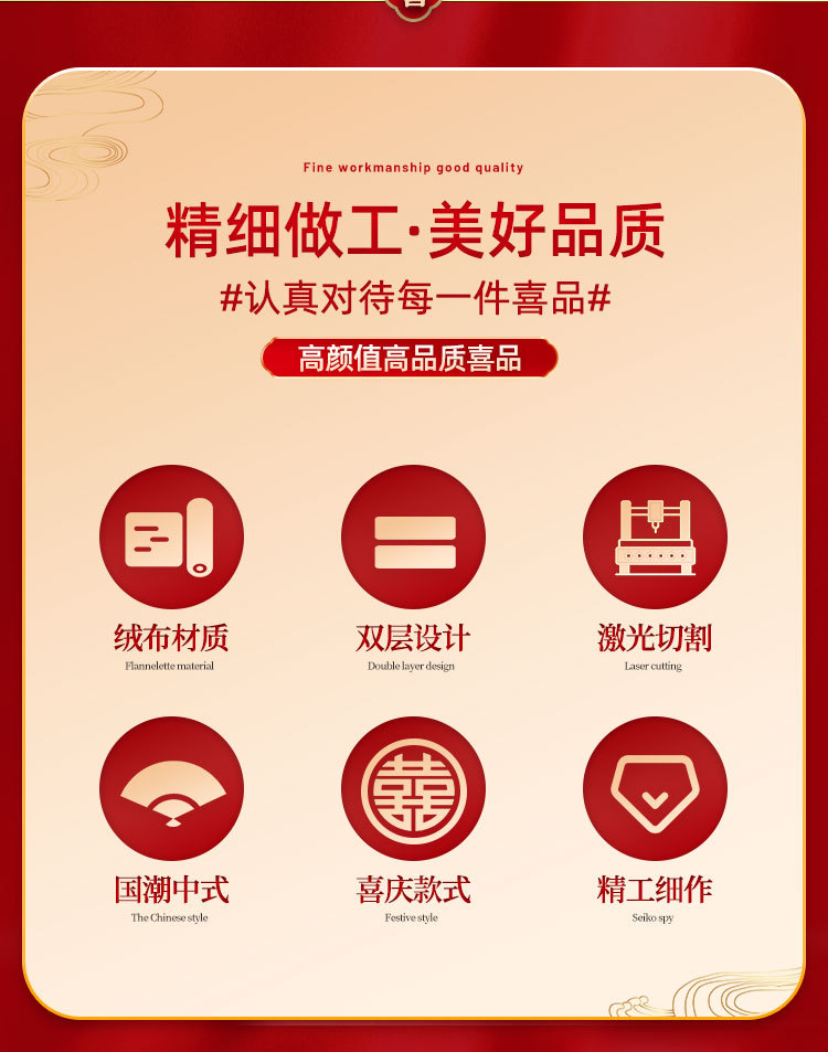 结婚对联 男方婚房女方出嫁新婚大门婚礼喜联喜字布置