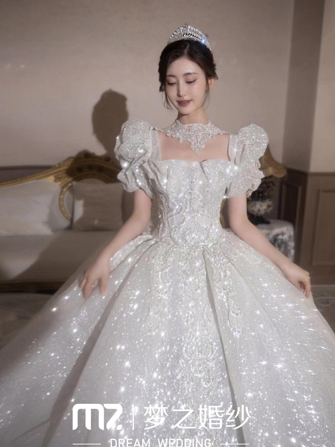 泡泡袖公主主纱