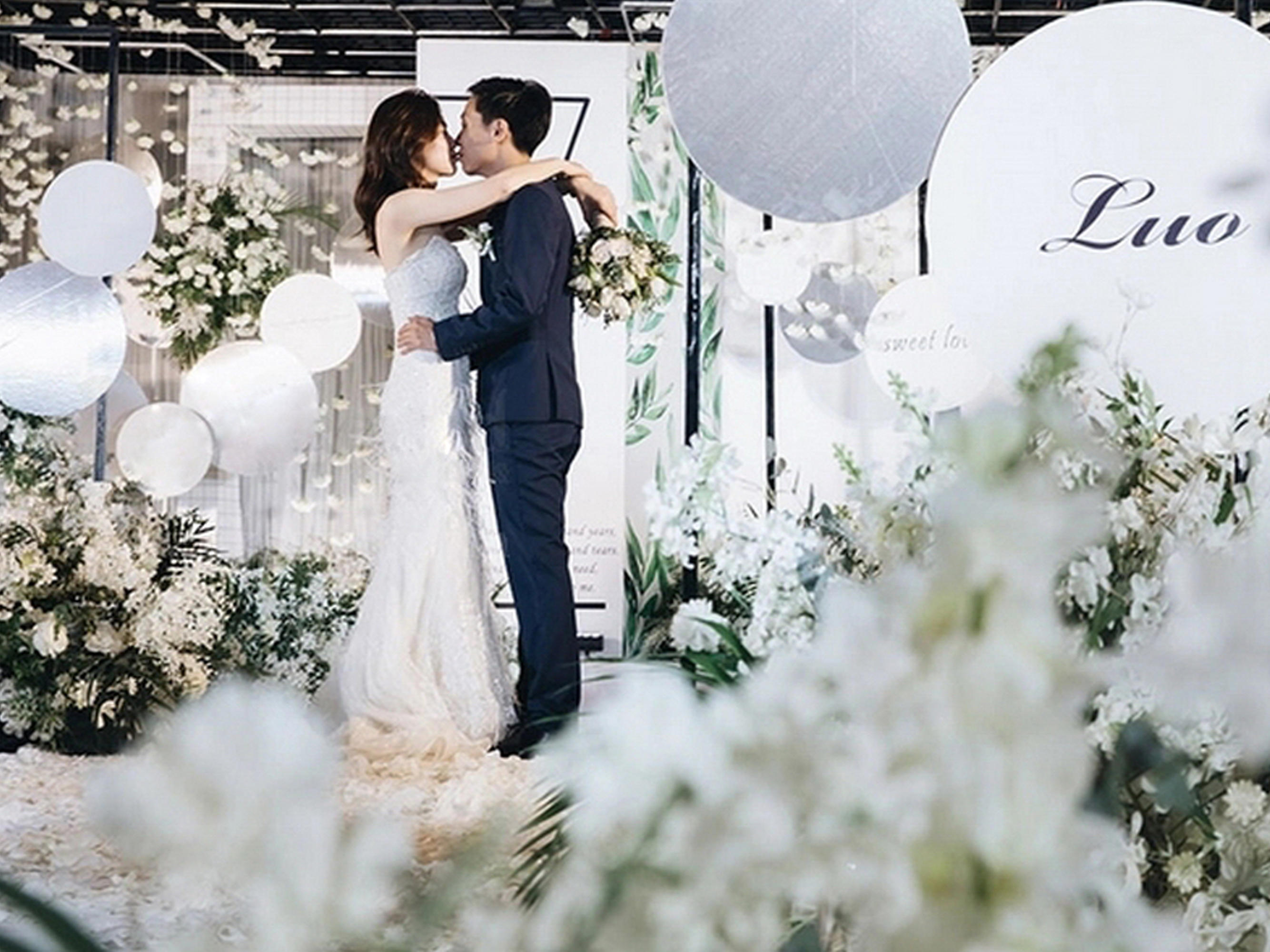 如漆婚礼|白绿色小清新几何婚礼