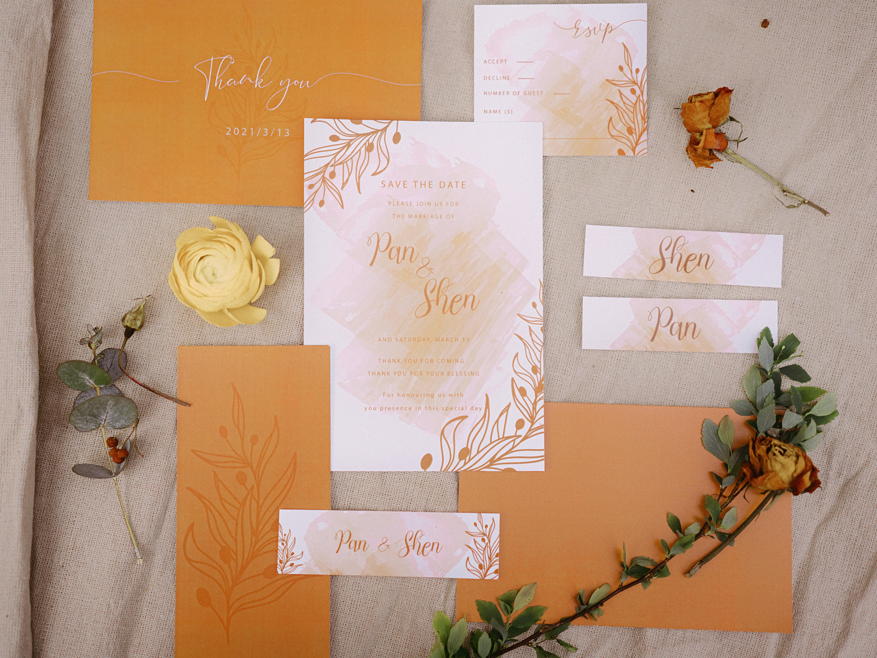 【和平官邸】简约质感｜橙色浪漫｜户外主题婚礼定制