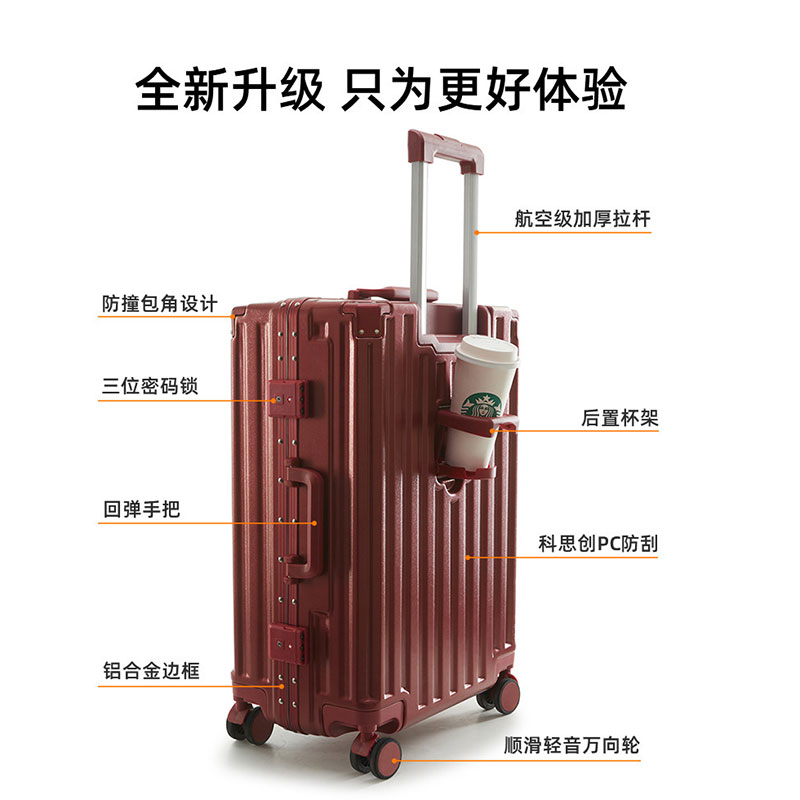 橡膠輪 紅色行李箱陪嫁箱新娘嫁妝 A08鋁框