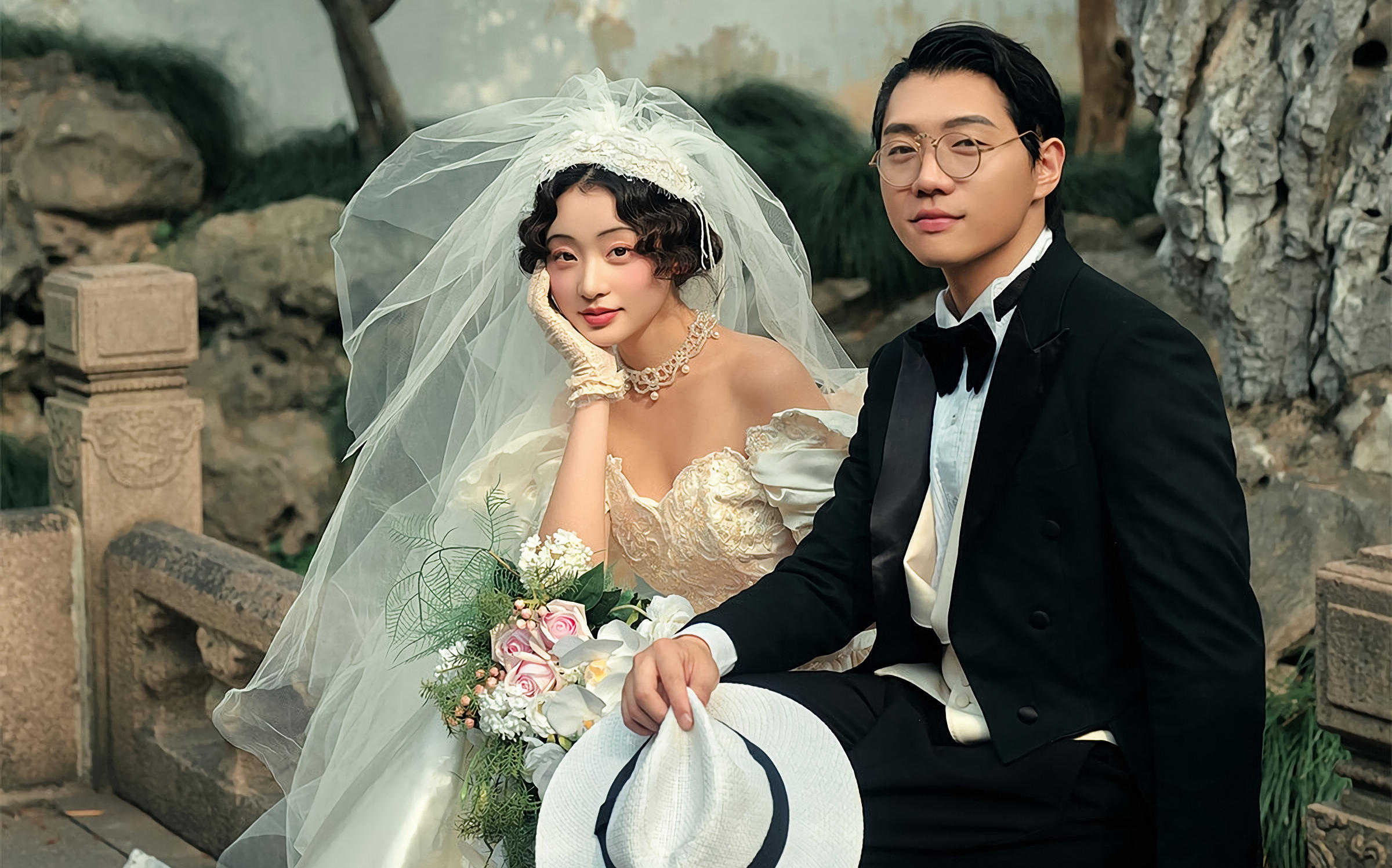 中式园林婚纱照古典感满满