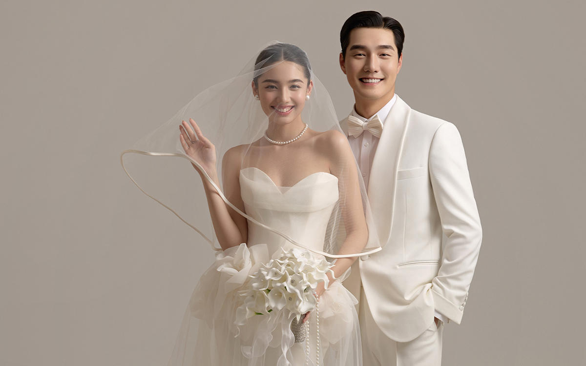 一眼沦陷的韩式主纱婚纱照✨米色太温柔