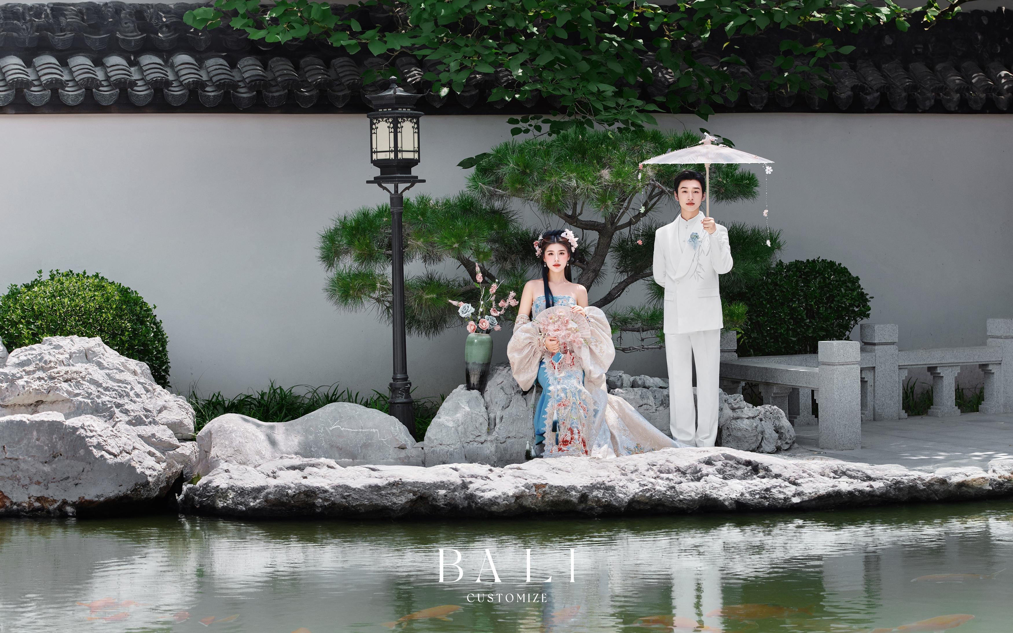 园林民国复古风婚纱照