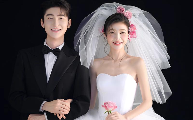 北海韩式内景婚纱照｜一朵花的盛开一段幸福的开始