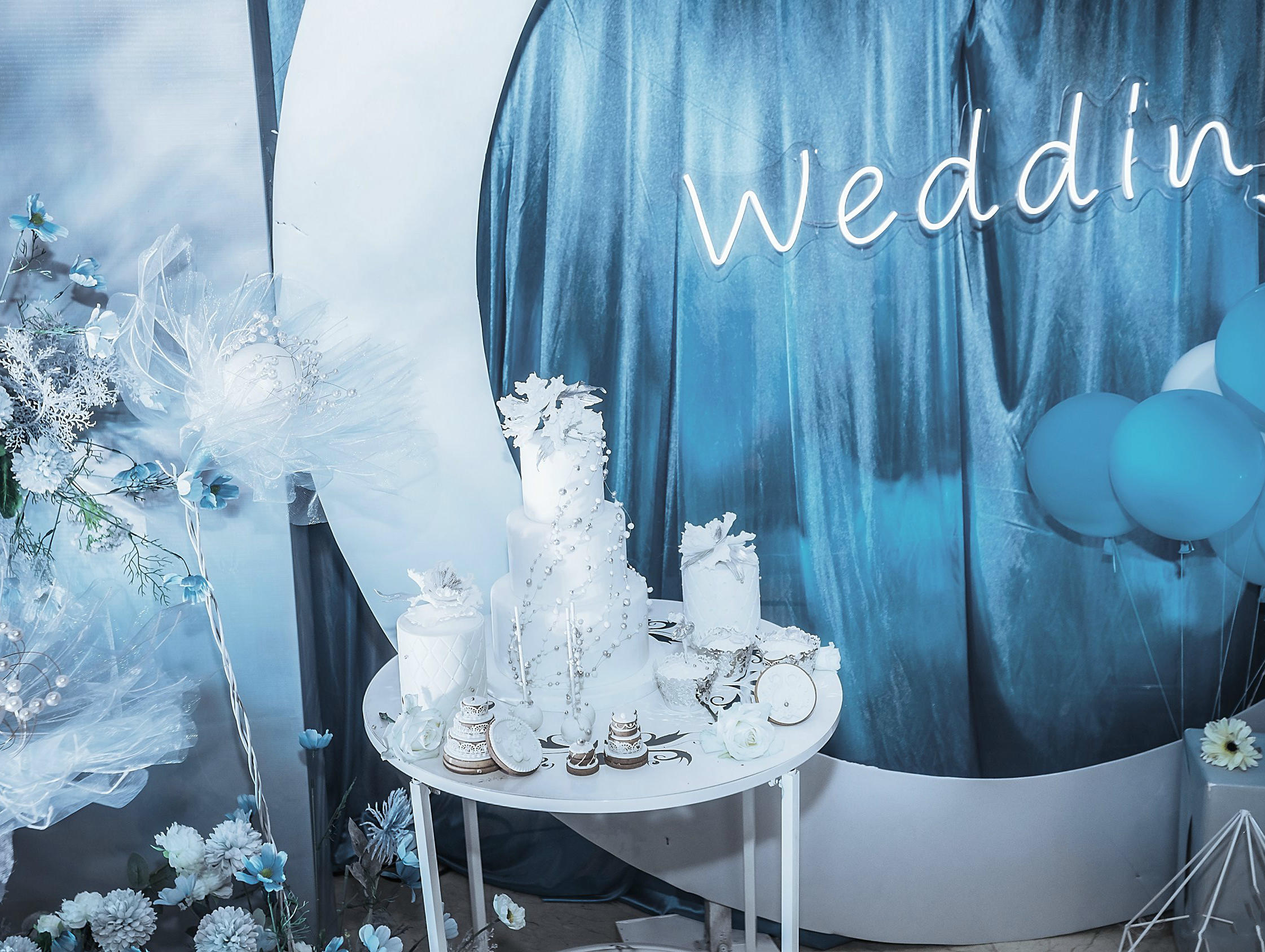 超值套餐10666超值蓝白色《静谧花园》主题婚礼