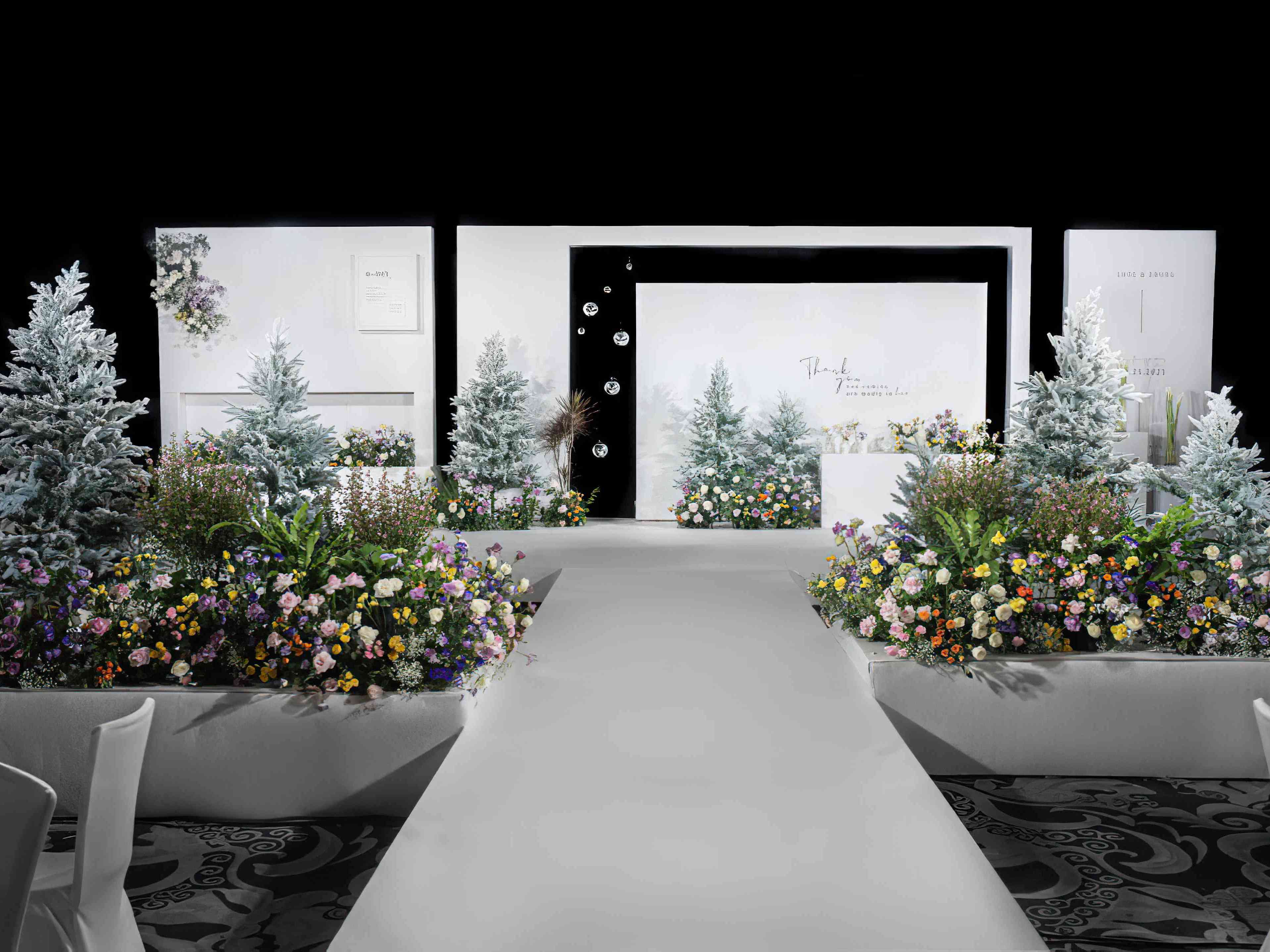 白绿色极简婚礼 雪花飘落是属于我们的圣诞夜