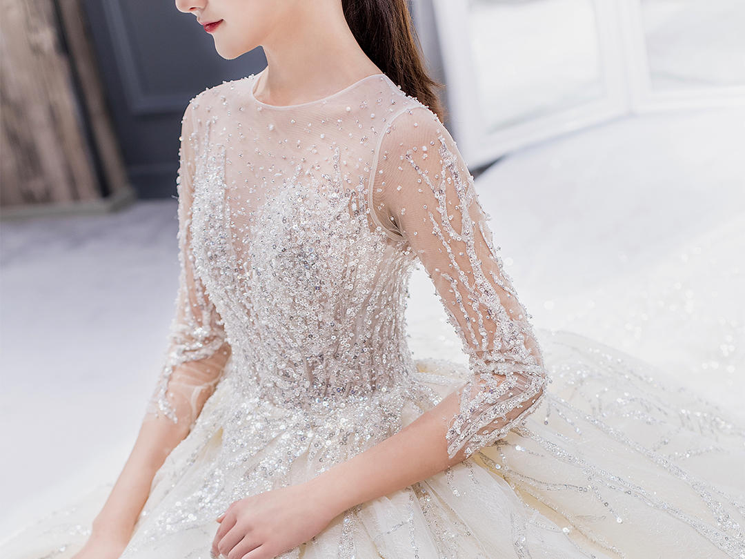 【无婚庆仪式婚礼-妆纱】婚纱礼服6件套