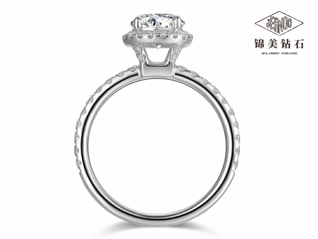 围镶50分GIA圆形求婚钻戒