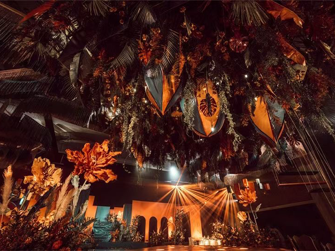 浪漫橙色主题风格婚礼布置