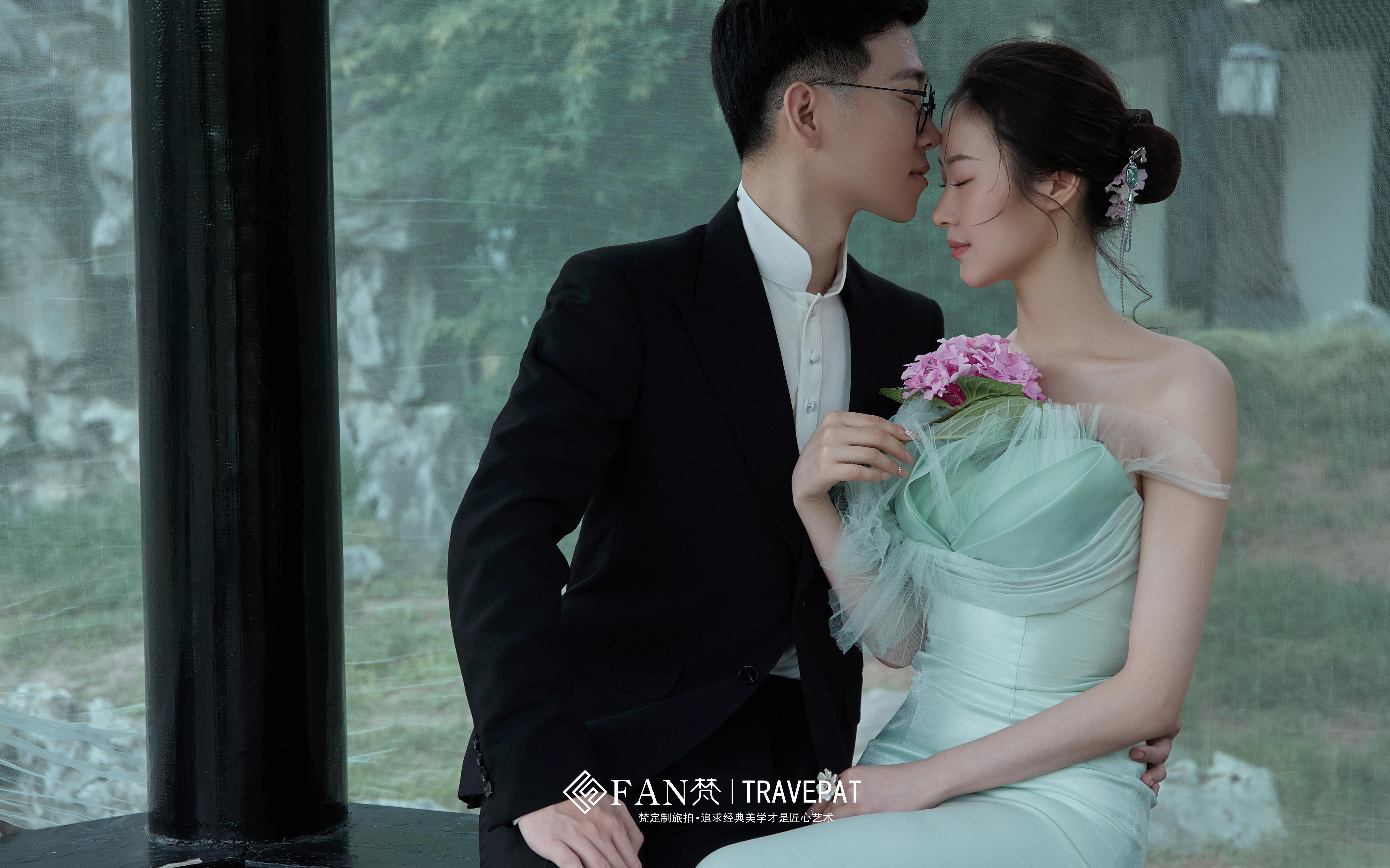 新中式园林风格婚纱照