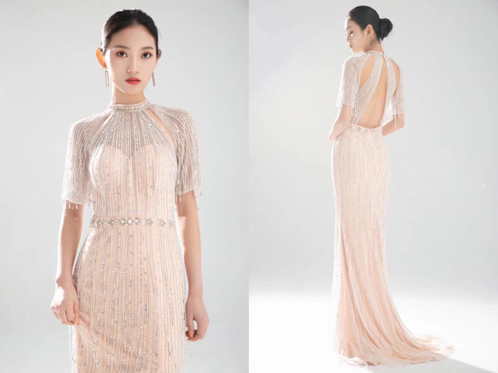 【木小白】歌手吴莫愁同款华丽流苏礼服