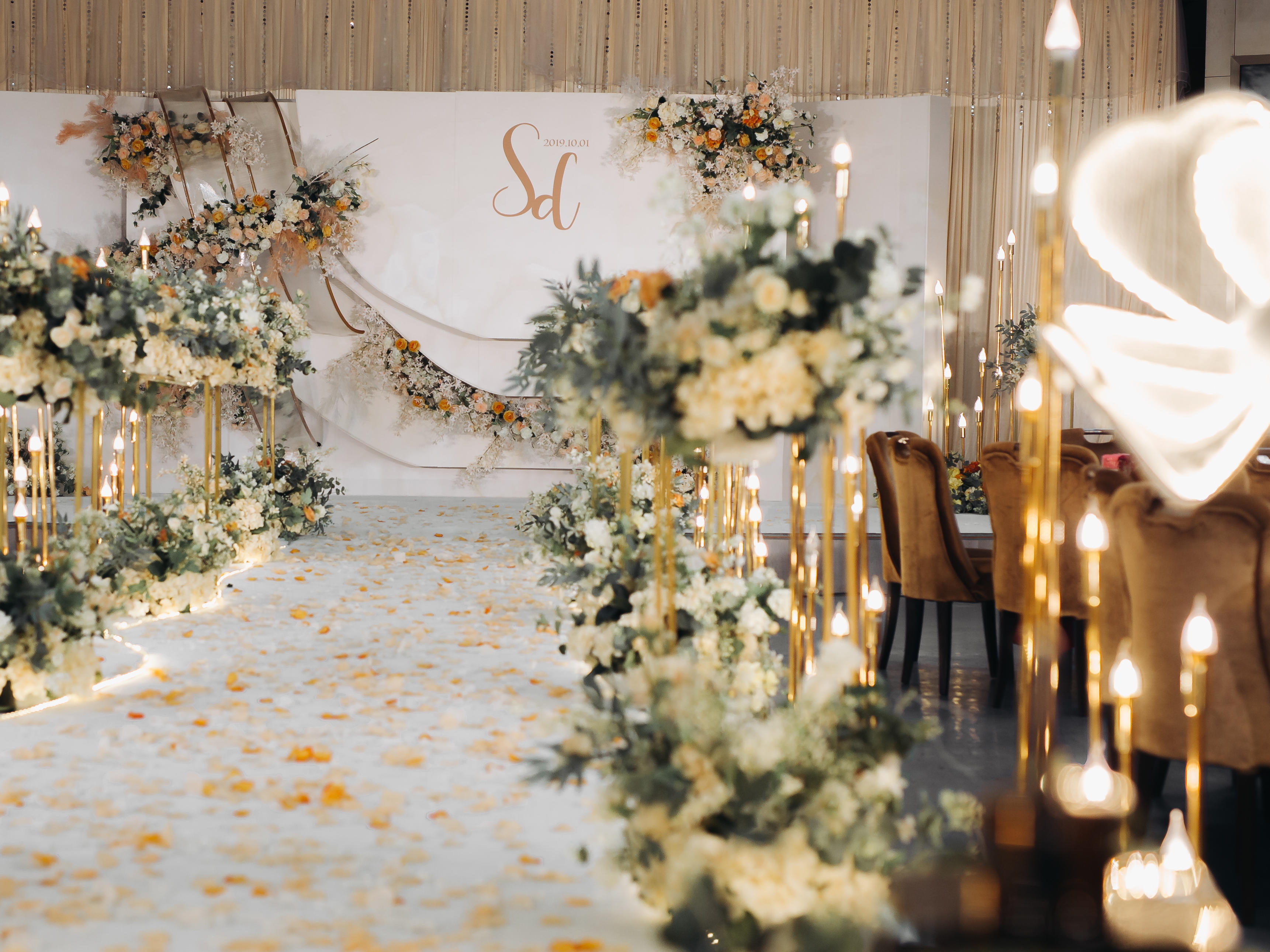 【秋季爆款】香槟色悬浮大理石婚礼