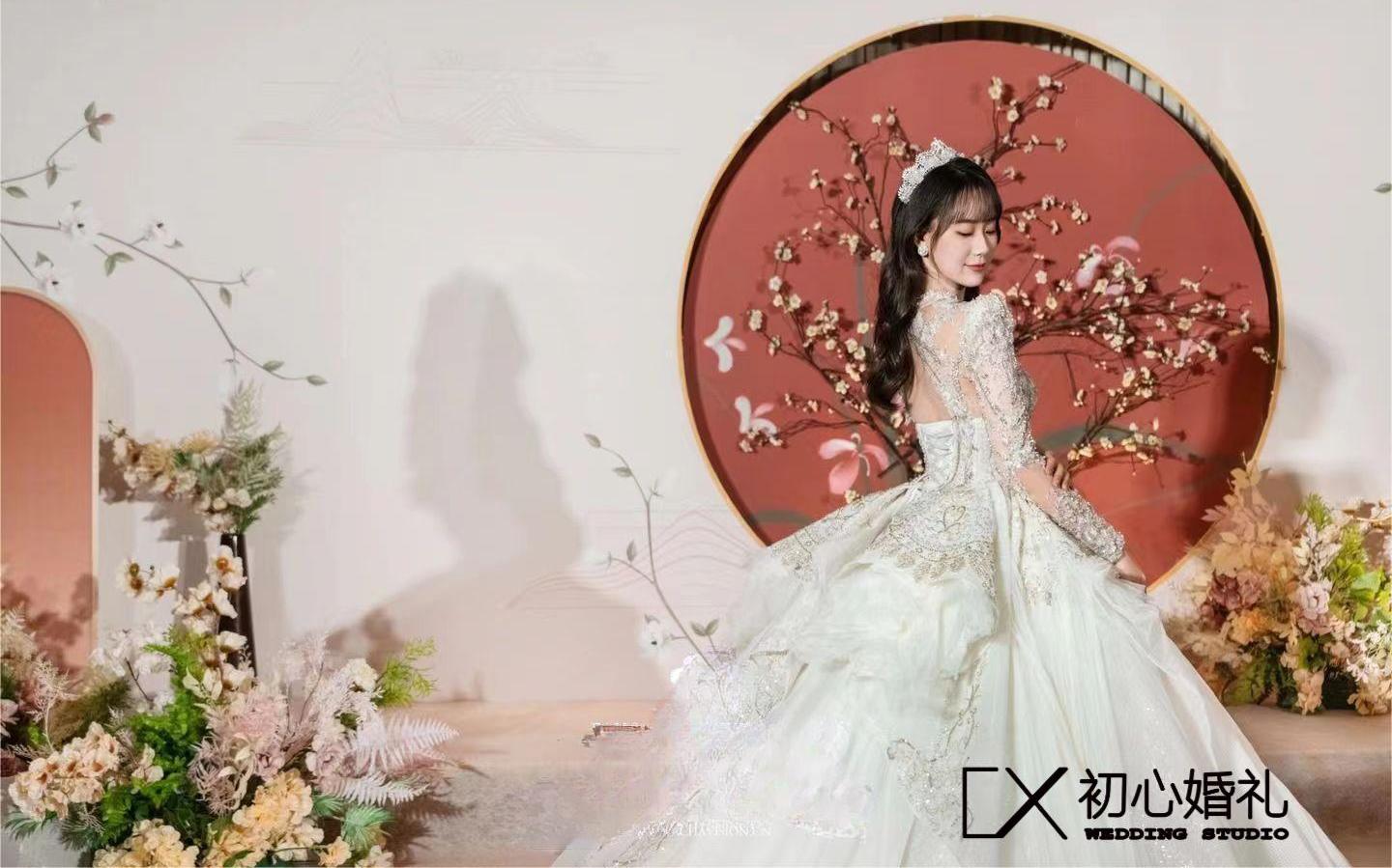 新中式香槟系出阁宴布置古典艺术婚礼策划布置