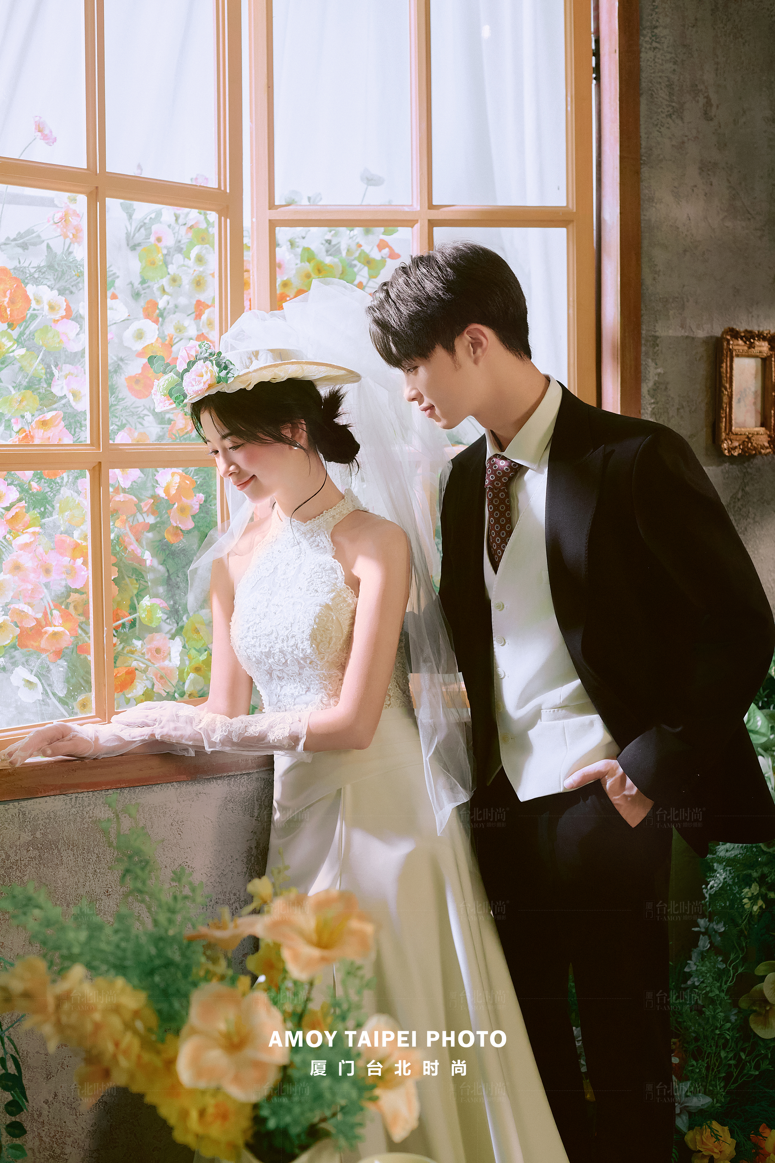 室内法式花房婚纱照