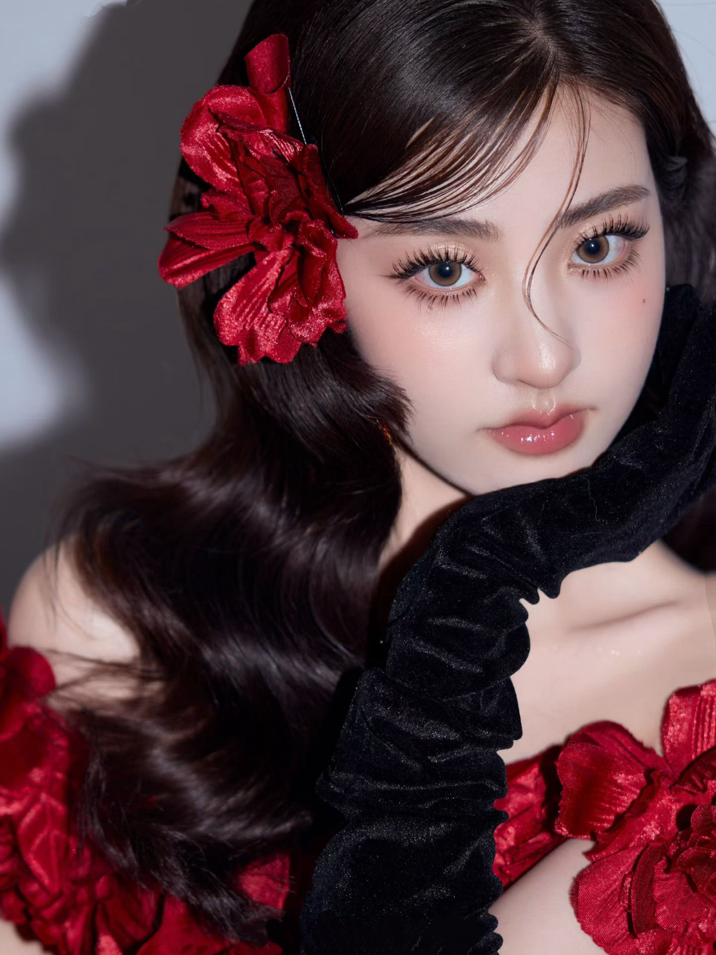 红色敬酒服造型