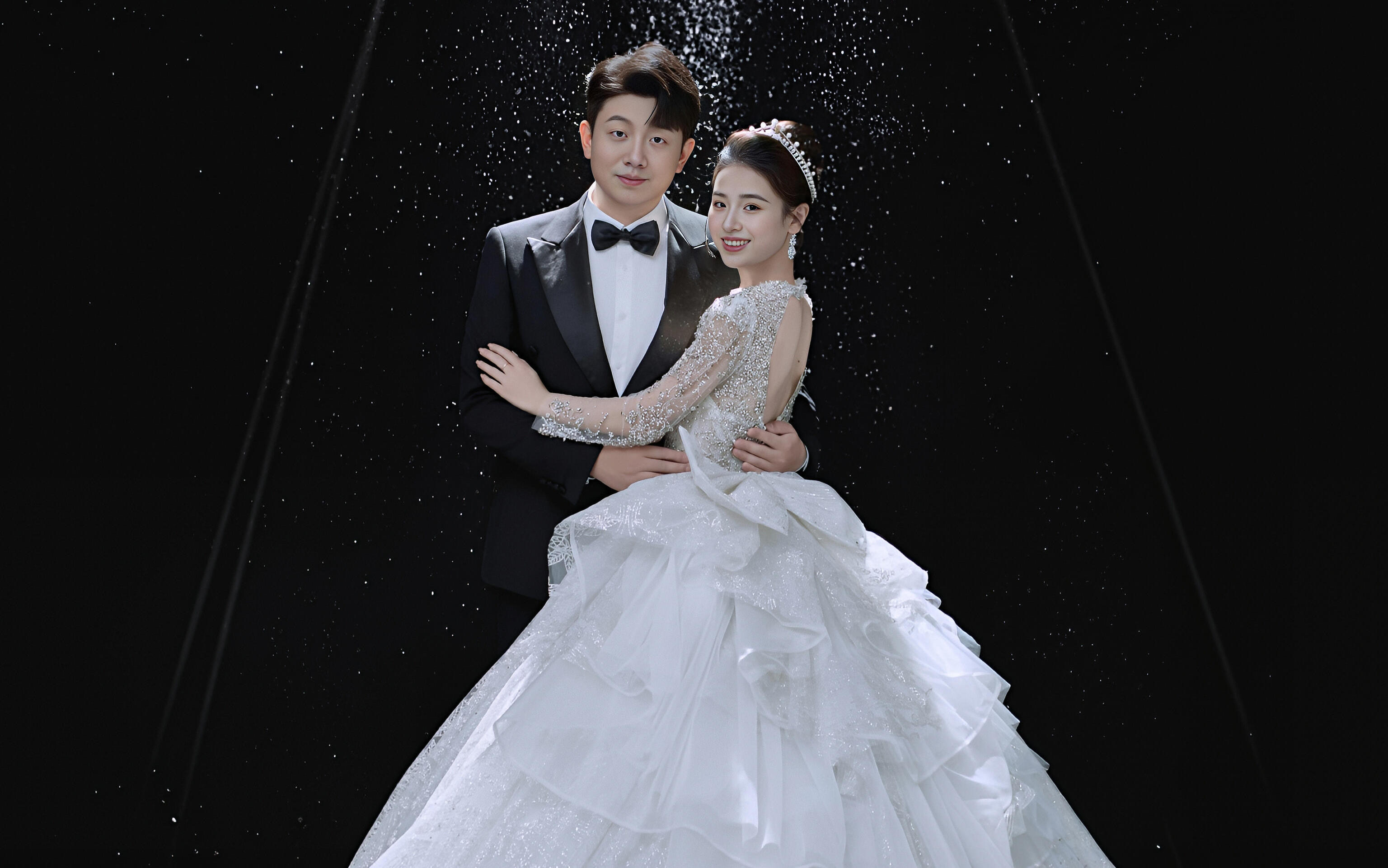 黑色星河婚纱照浪漫的星空之约