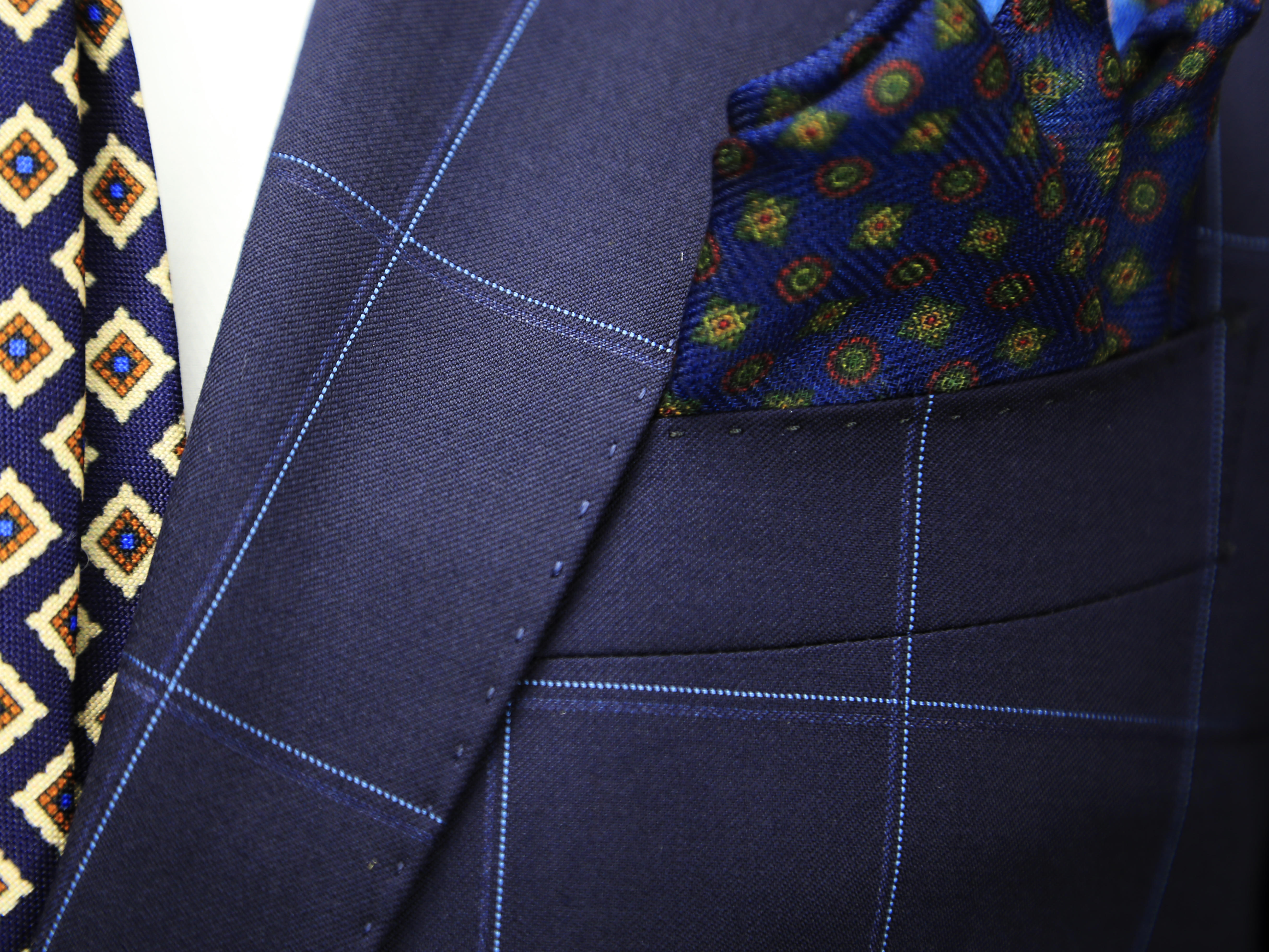 【风尚系列】绅士经典藏蓝窗格套西