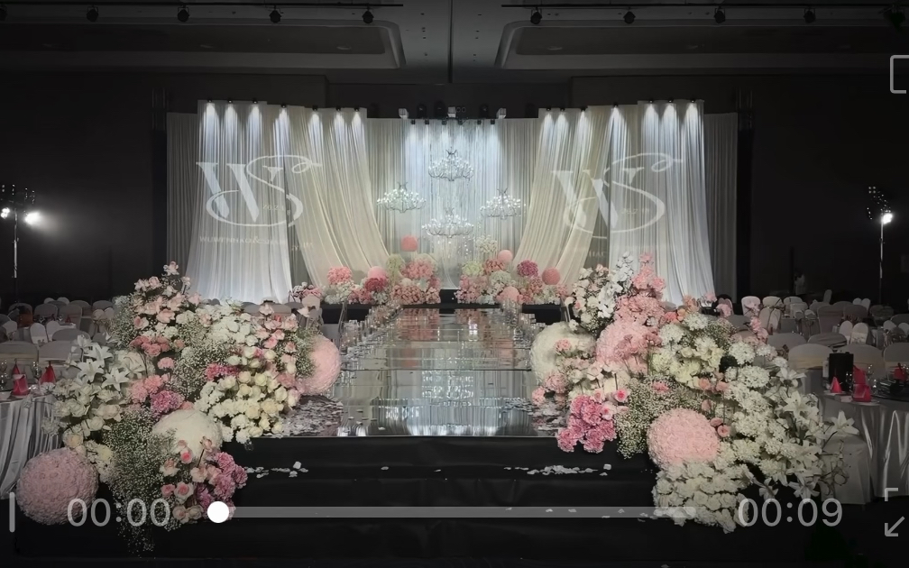 粉白布幔韓系浪漫婚禮