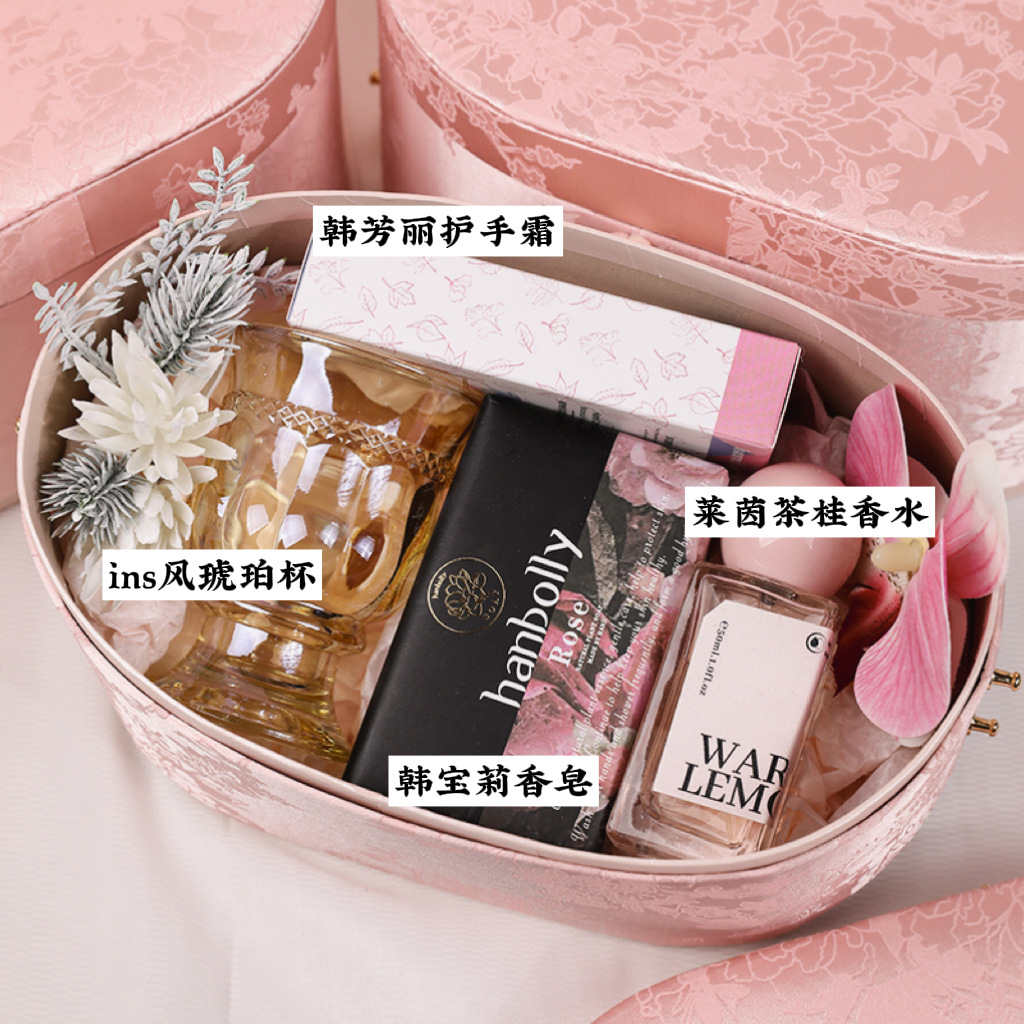 新中式粉色椭圆盒伴手礼系列