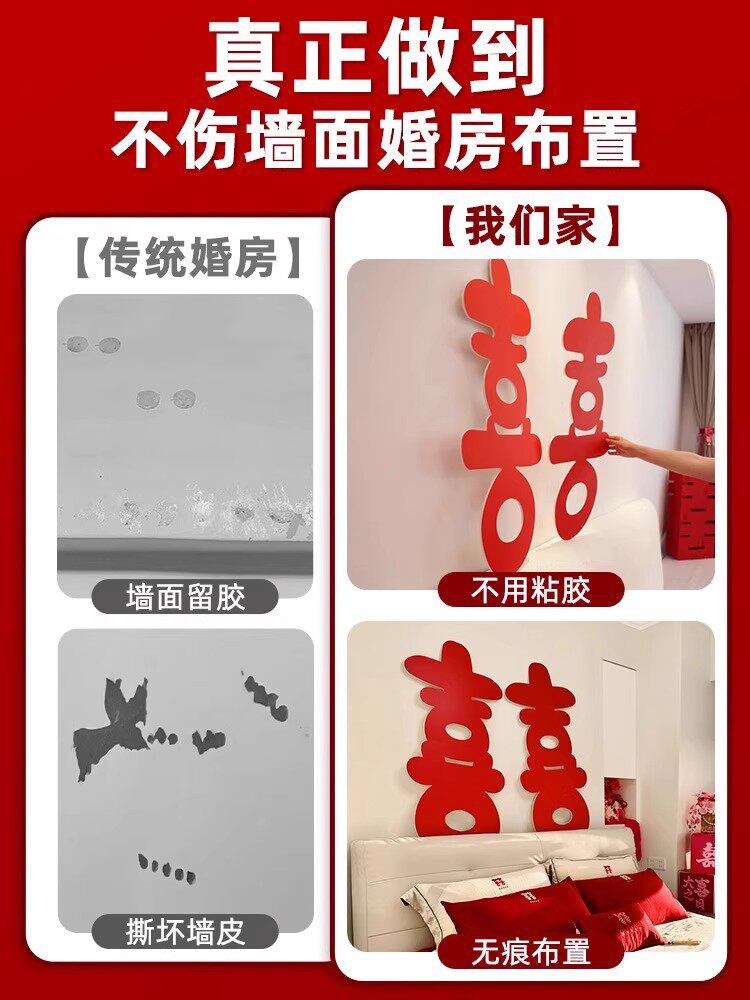 婚房布置kt板大喜字套装