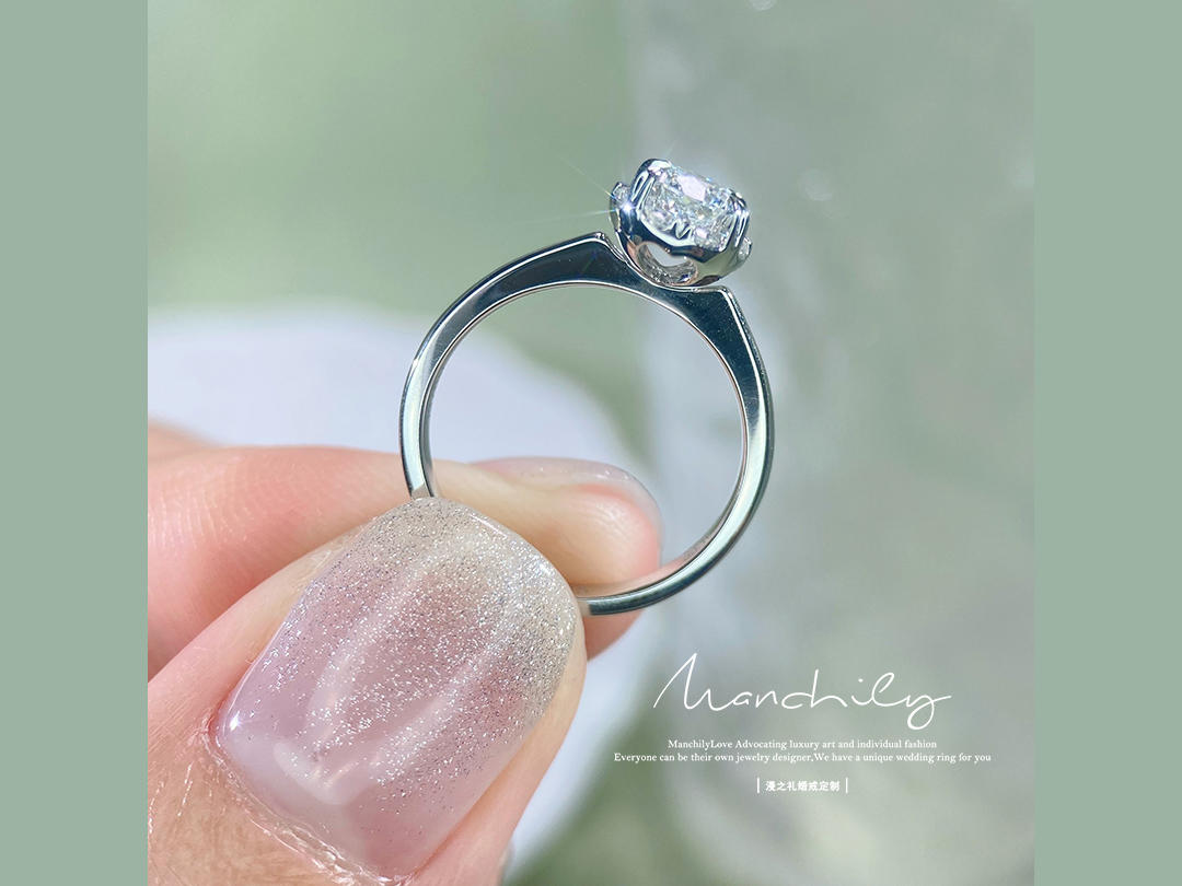 含蕾 | 原创定制围镶显大18k金结婚求婚钻戒