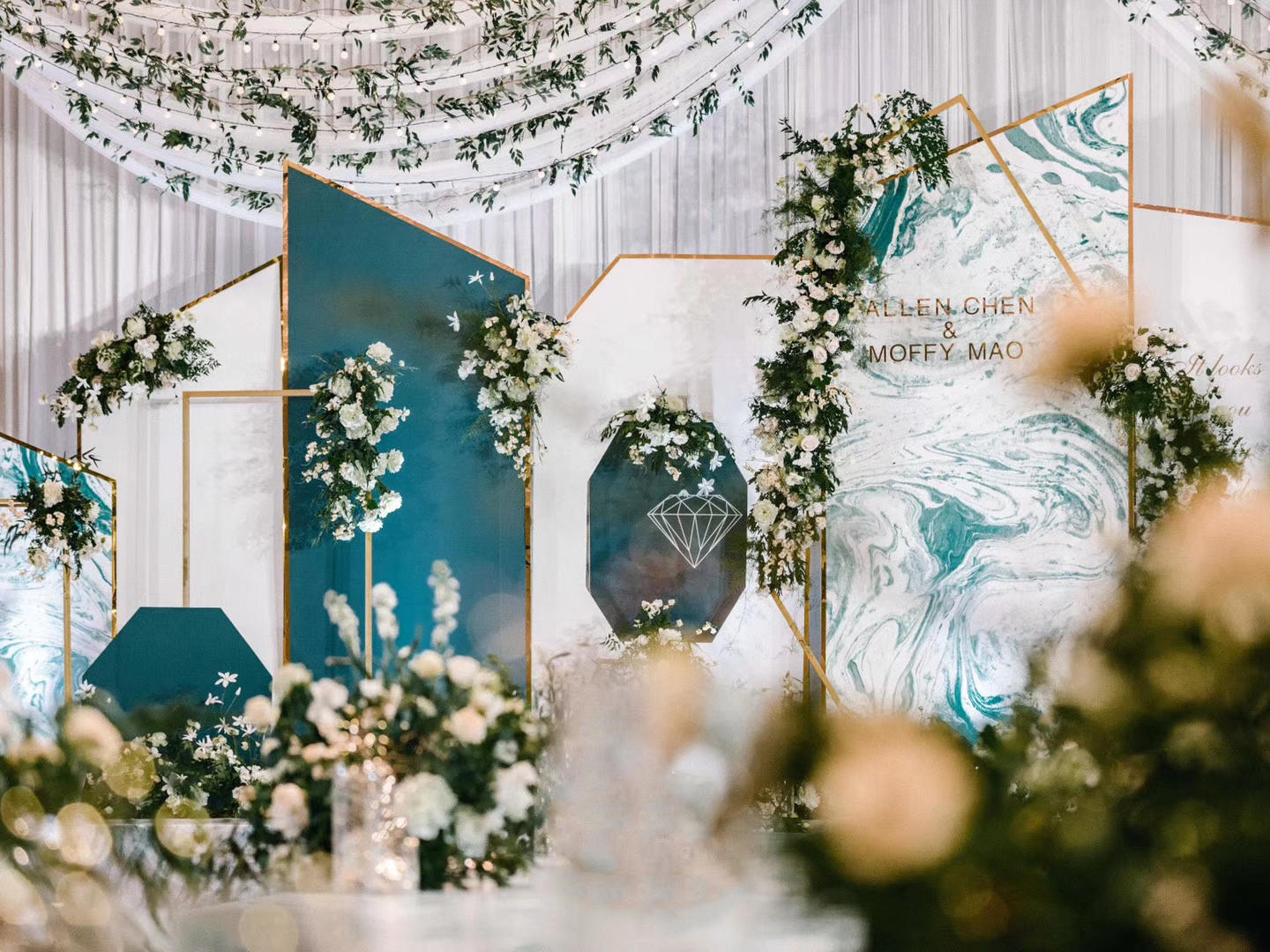 【金叶婚礼】孔雀蓝水彩主题婚礼