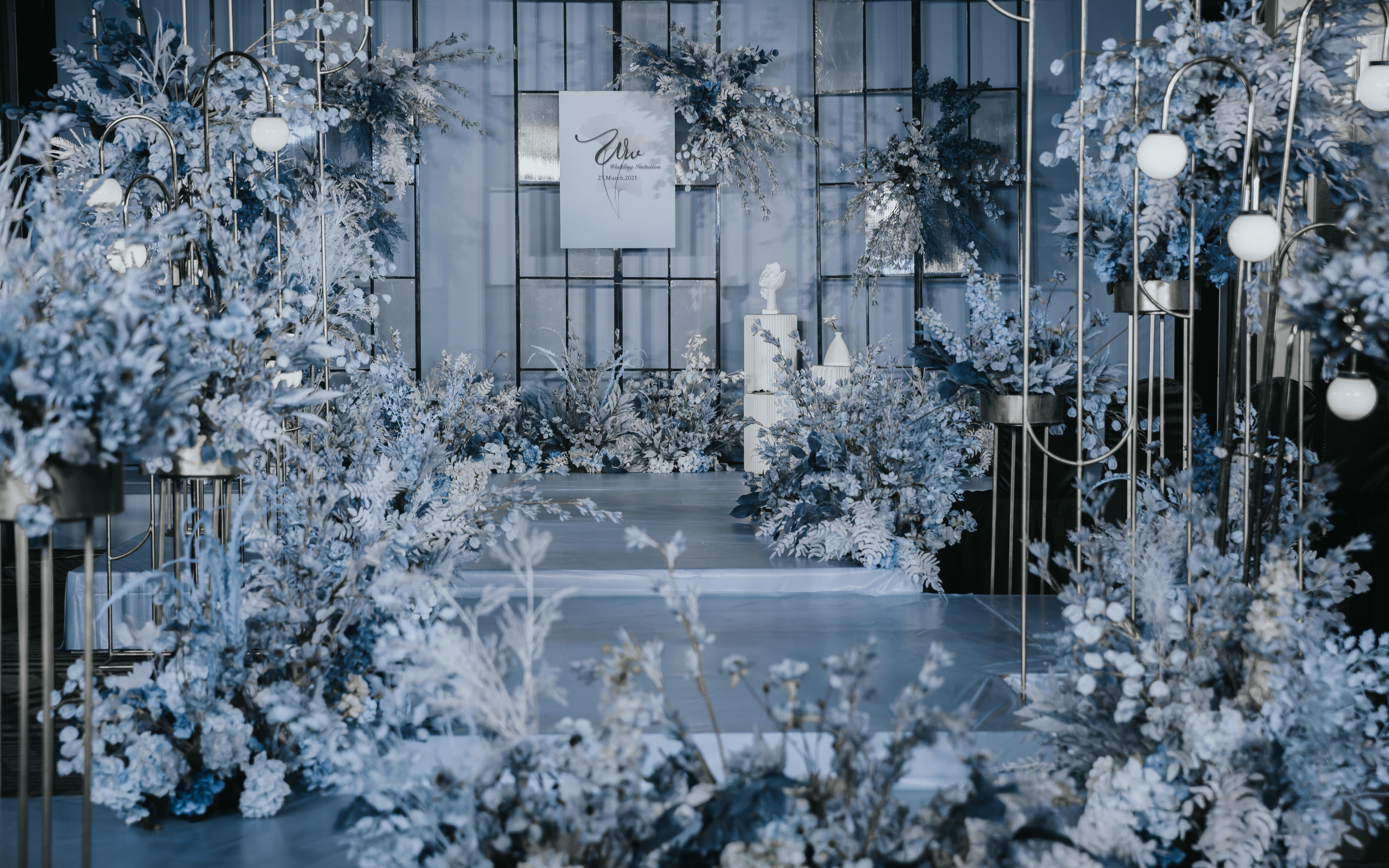 【时光里婚礼空间】小预算特惠雾霾蓝婚礼