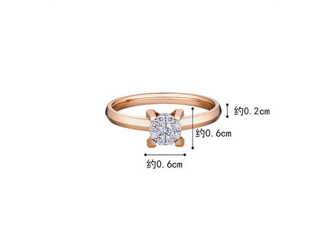 六福珠宝Hexicon系列18K金钻石戒指