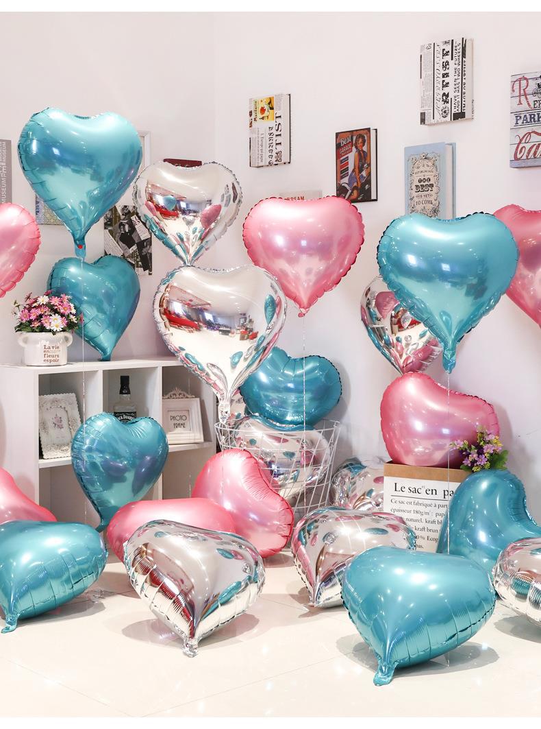 18寸爱心飘空铝膜心形气球（含打气筒）
