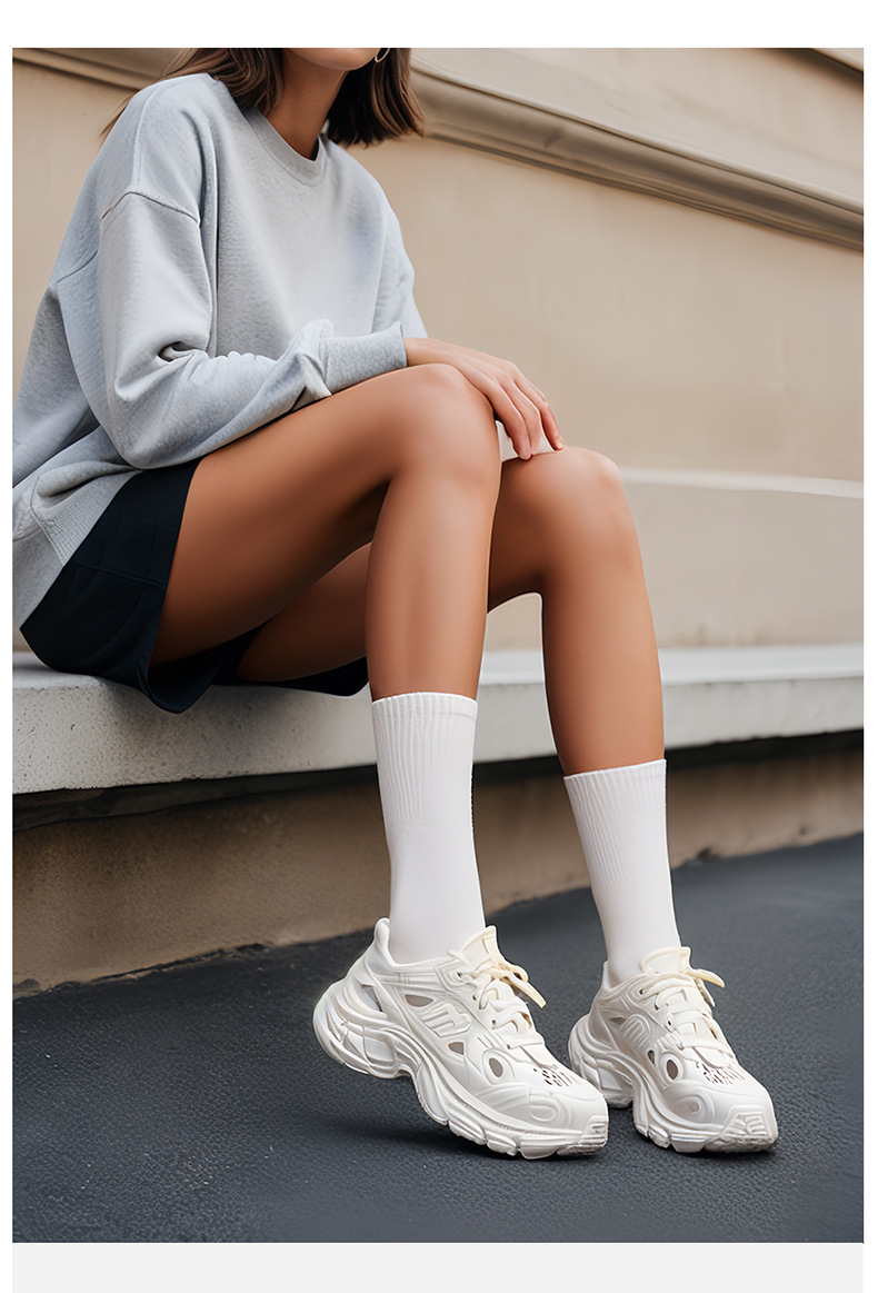 婚禮久穿不累腳 男女同款防滑踩屎感透氣加厚底軟底防滑洞洞鞋