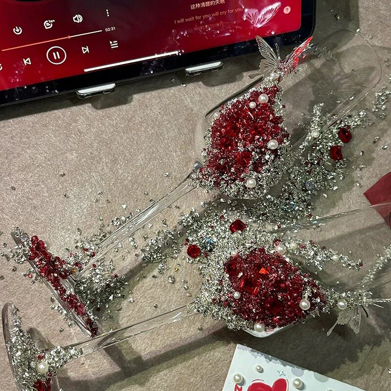 敬酒杯diy一对婚礼礼盒结婚材料包高级感香槟杯新娘婚庆订婚礼物