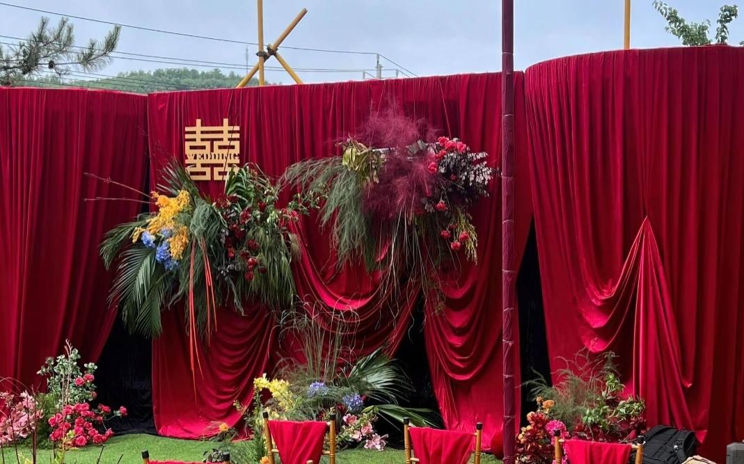 不土农村布幔婚礼