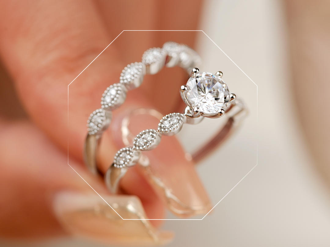 钻戒【海浪】叠戴设计钻戒结婚戒指戒托