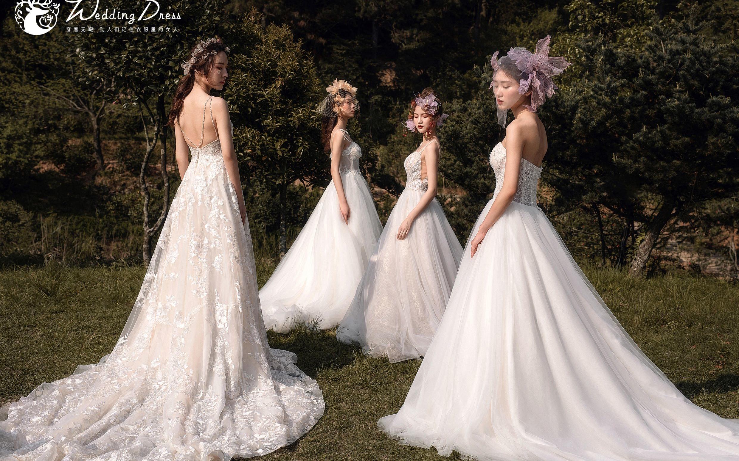 白纱系列-刺绣钉珠，手绘花样，飘逸灵动