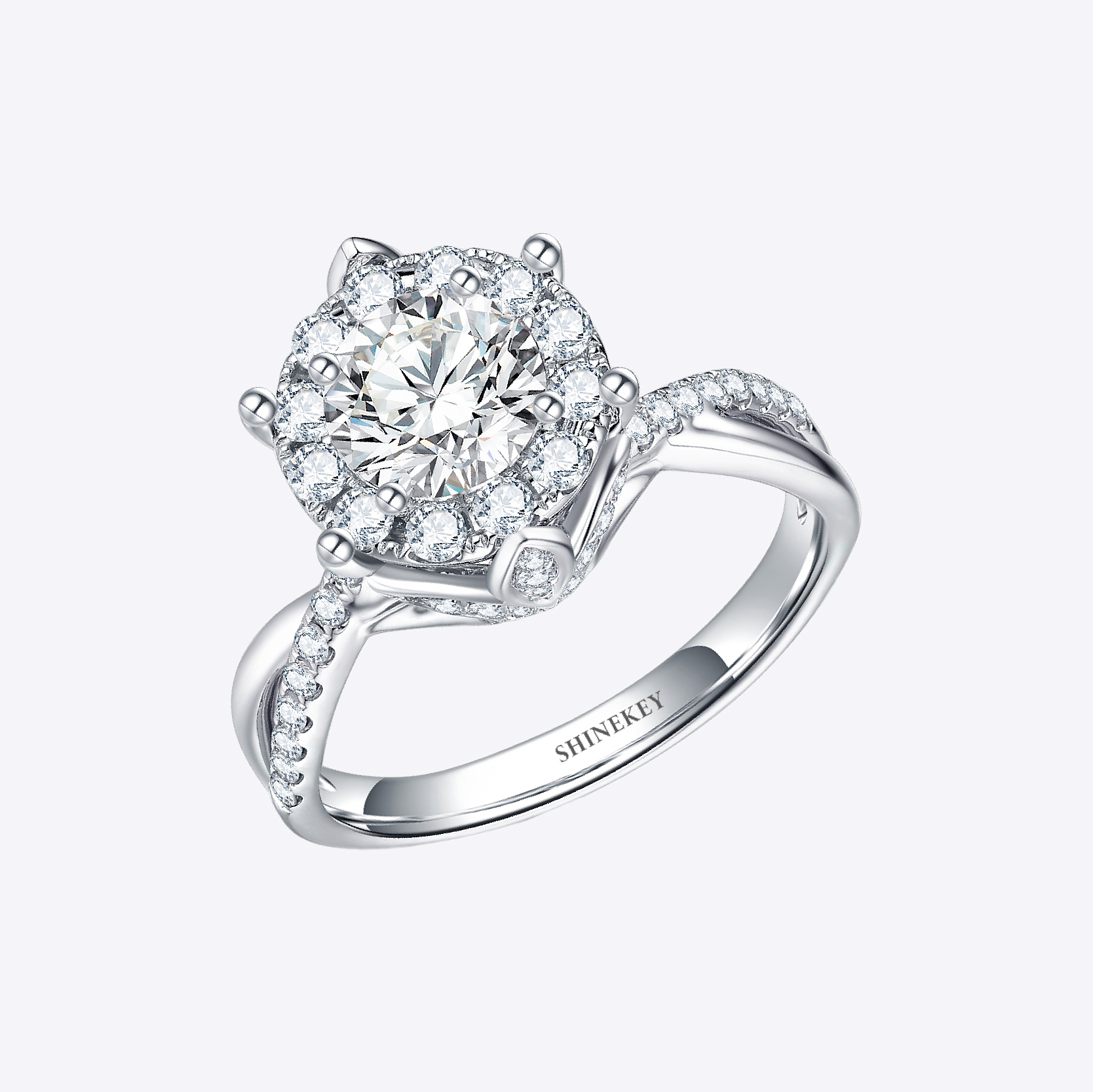 SHINEKEY 光钥 FlowerLove恋花 Pt950钻戒 精选D色克拉钻